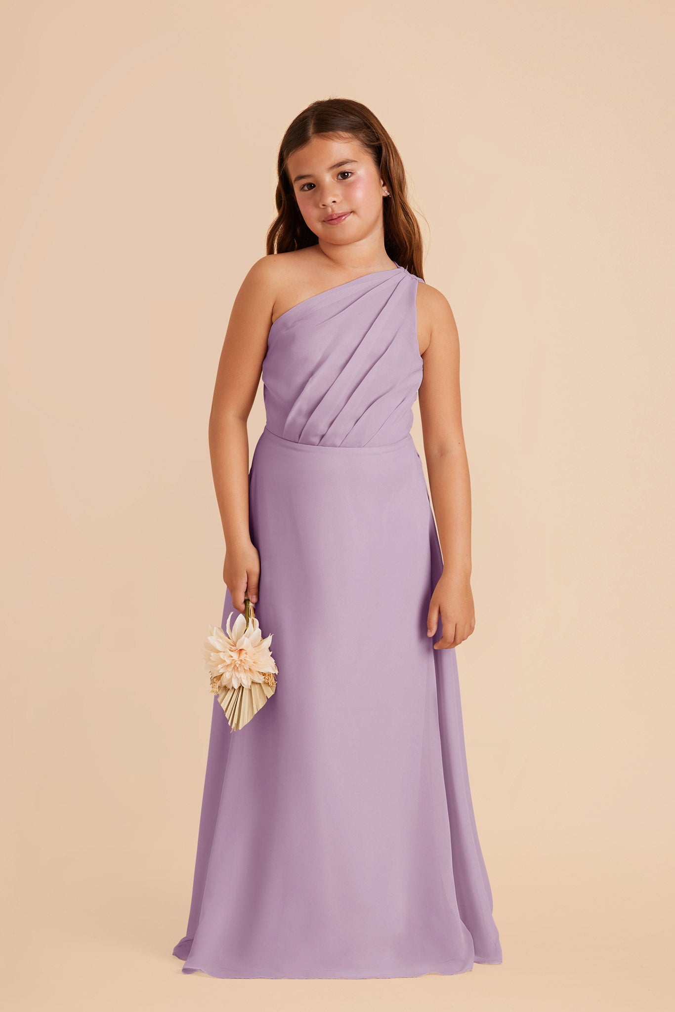 Junior Chiffon One-Shoulder Dress for Tweens | Kiara Lavender