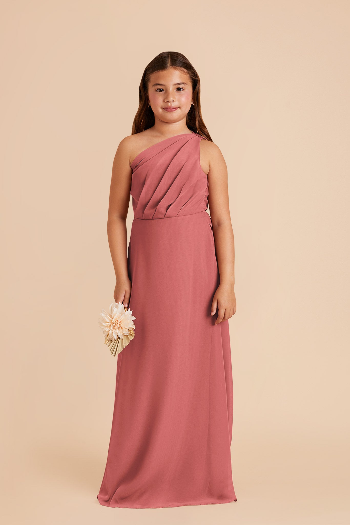 Junior One-Shoulder Chiffon Dress for Tweens | Kiara Mulberry