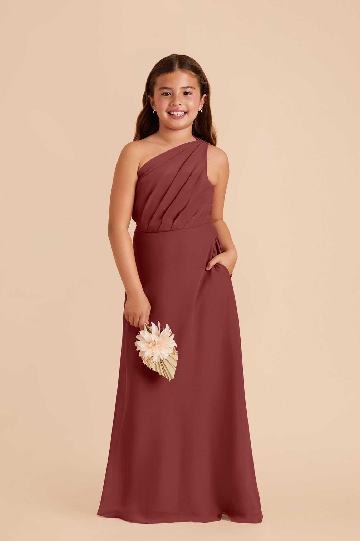 Junior Chiffon One-Shoulder Dress for Tweens | Kiara Rosewood