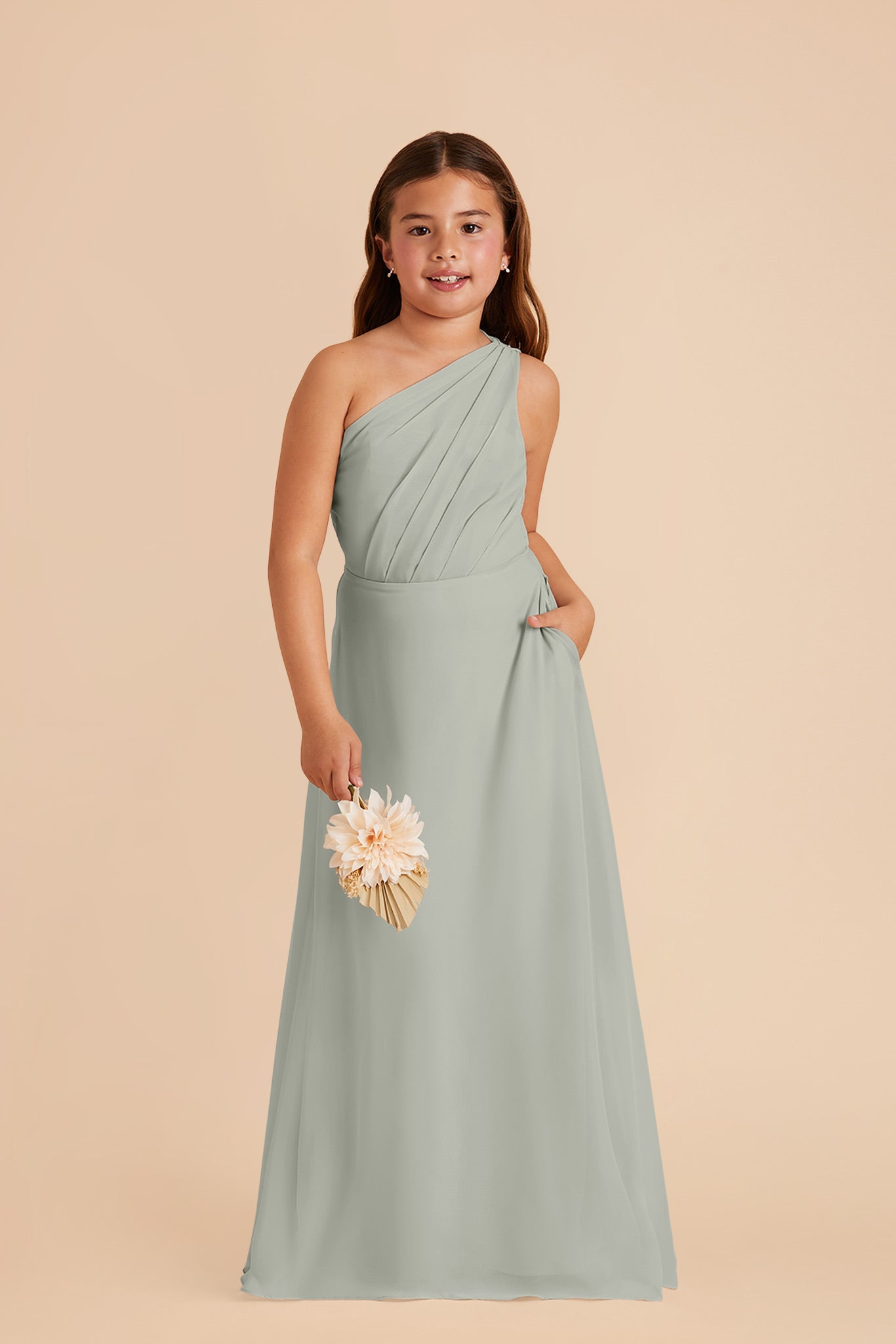 Junior Chiffon One-Shoulder Dress for Tweens | Kiara Sage
