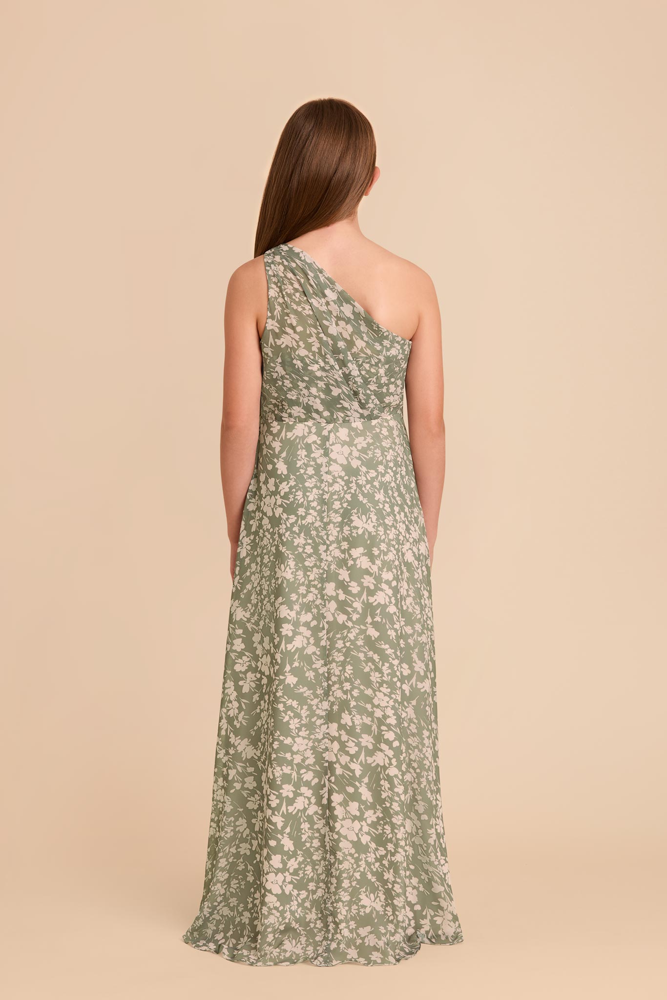 Junior Chiffon Dress with One-Shoulder Design | Kiara Thyme Floral