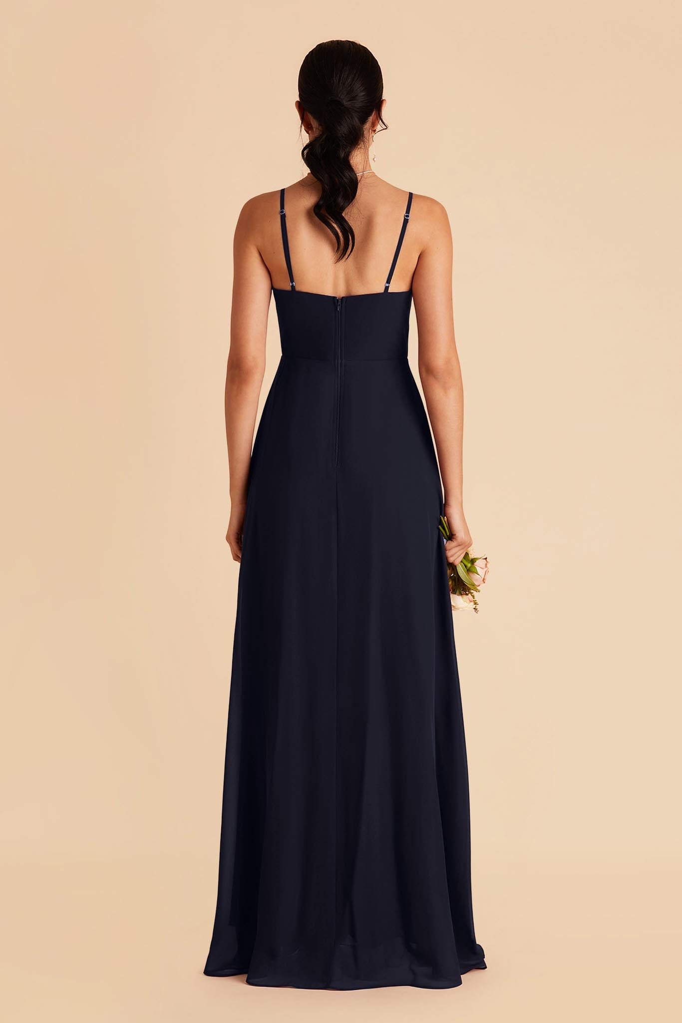 Chiffon Scoop Dress in Navy | Amy