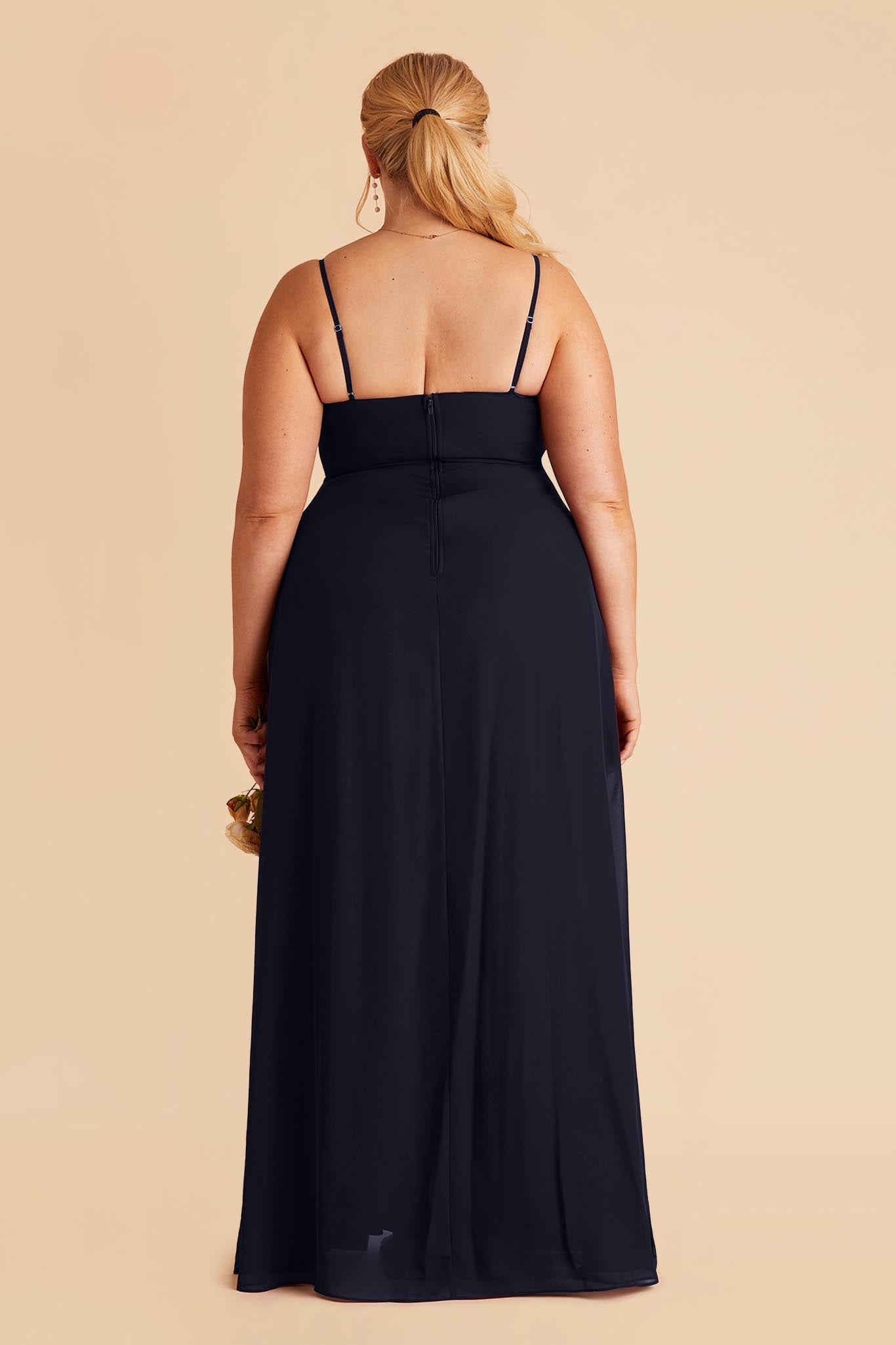 Chiffon Scoop Dress in Navy | Amy