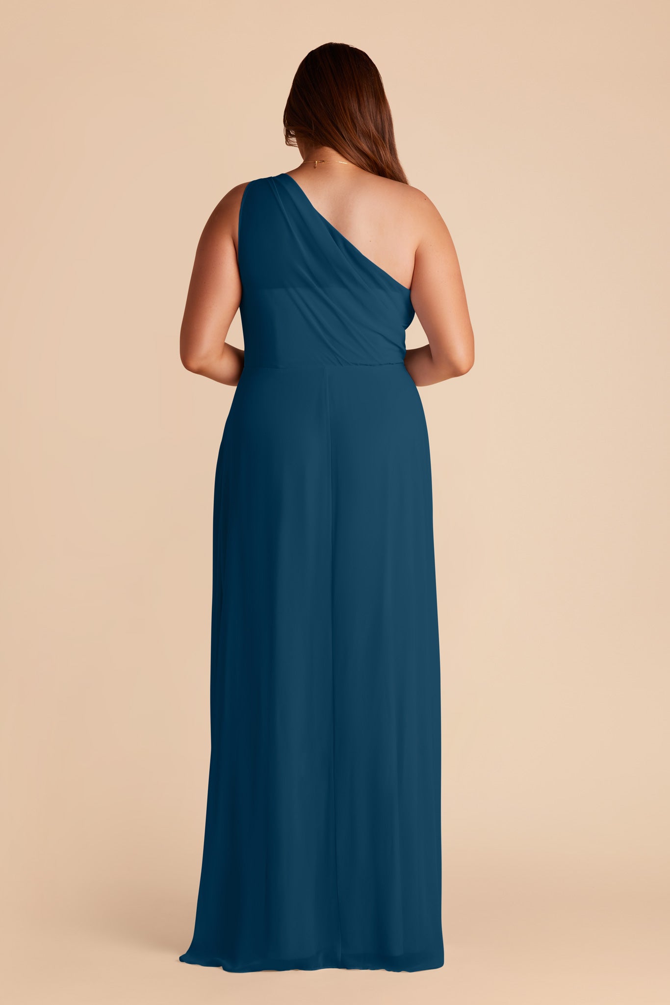 One-Shoulder Chiffon Bridesmaid Dress | Kira Dress Dark Teal