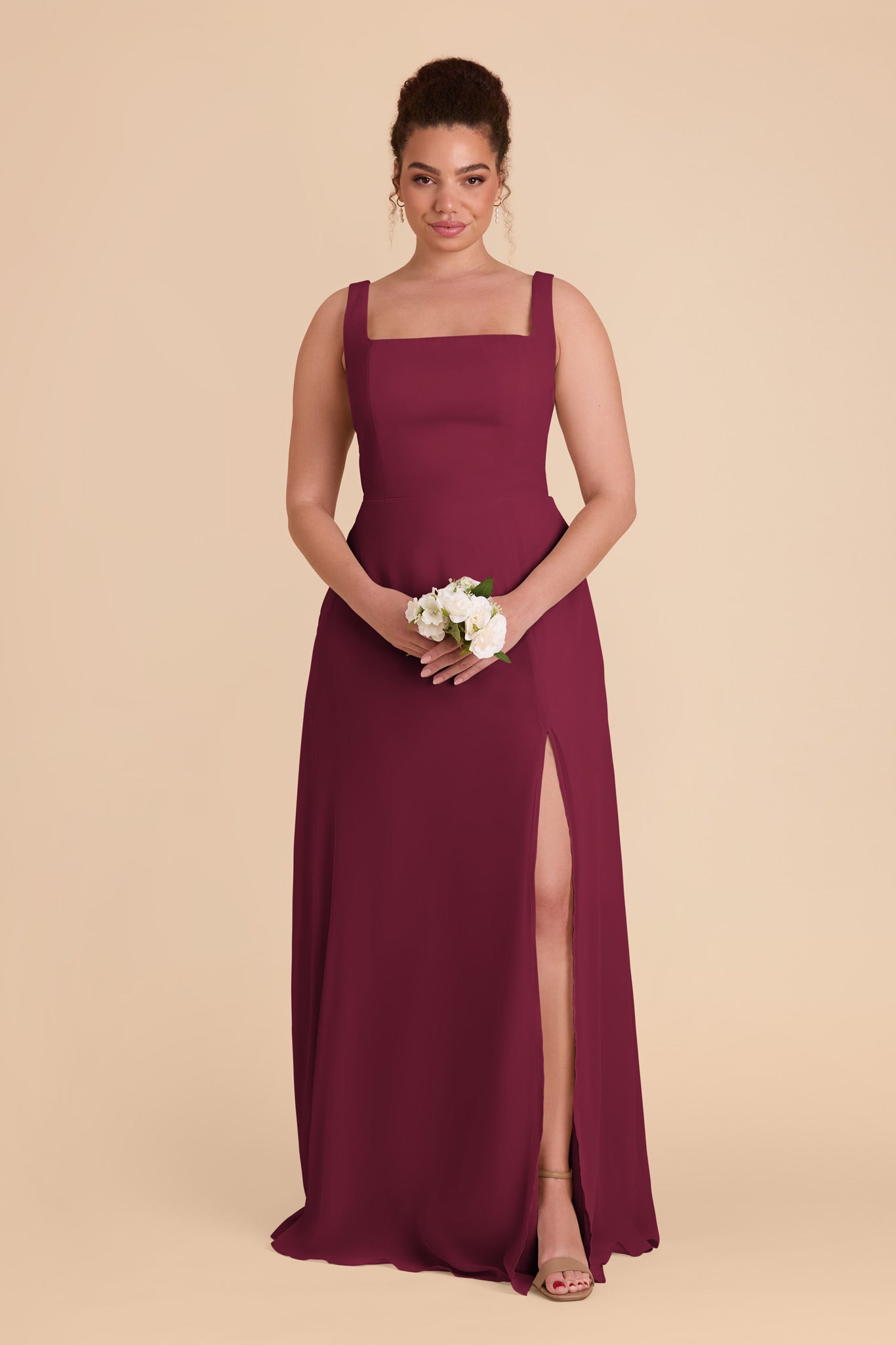 Chiffon Convertible Dress with Bows | Alex - Berry