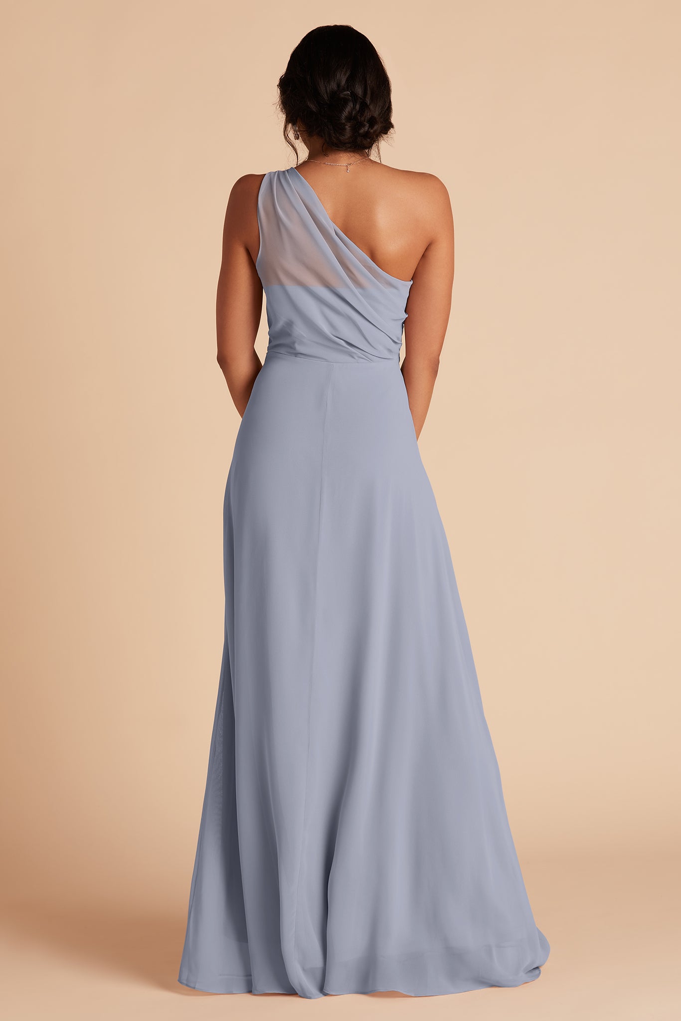 One-Shoulder Chiffon Bridesmaid Dress with Slit | Kira Dress