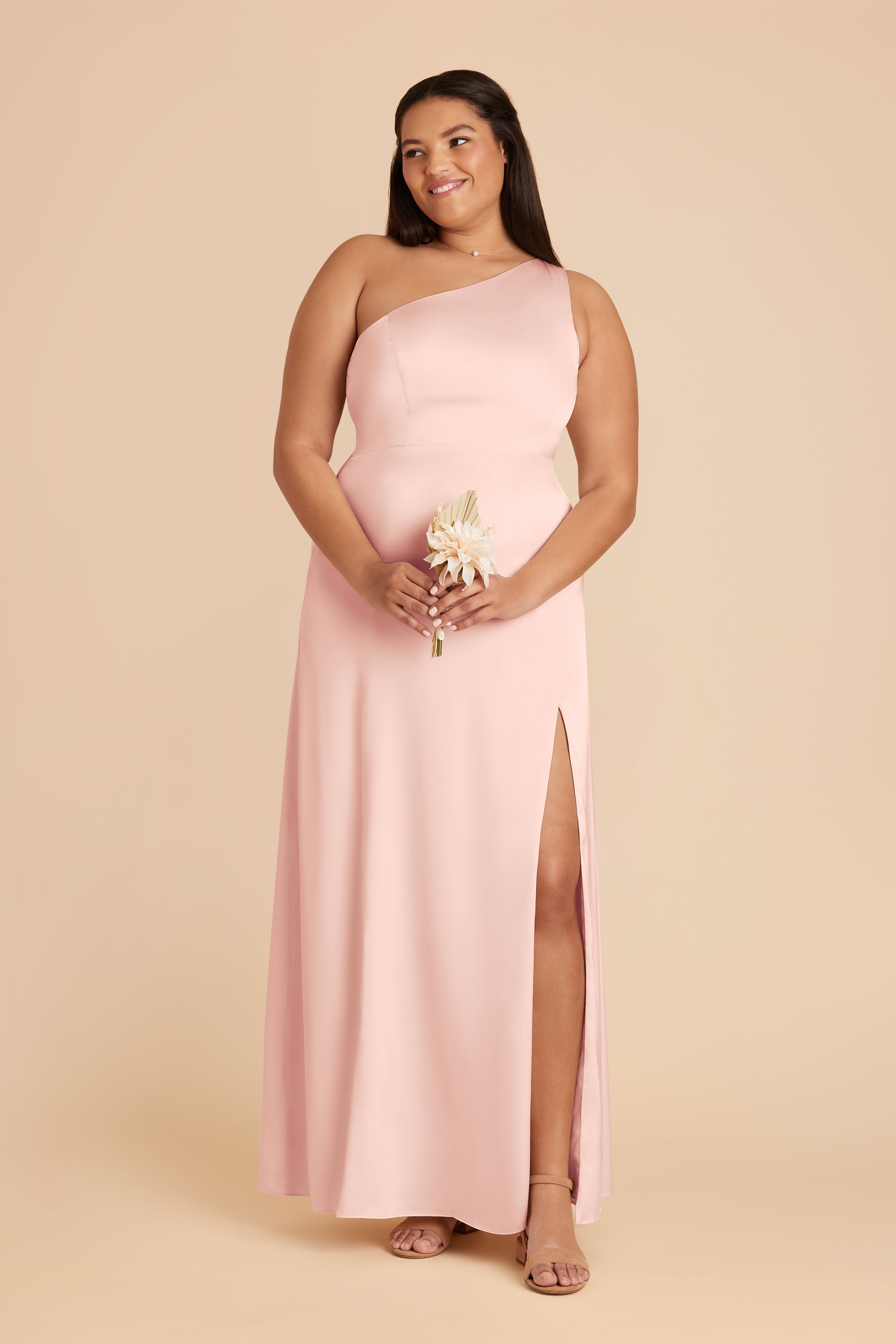 Matte Satin Dress for Women | Kira Blush Pink