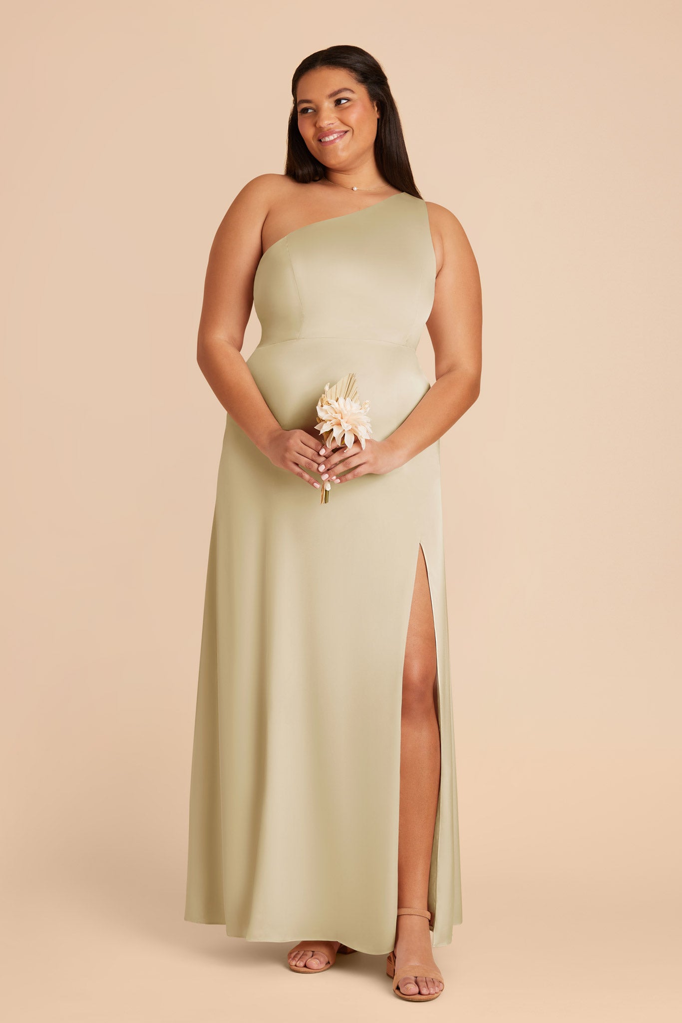 One-Shoulder Matte Satin Dress | Kira Prosecco