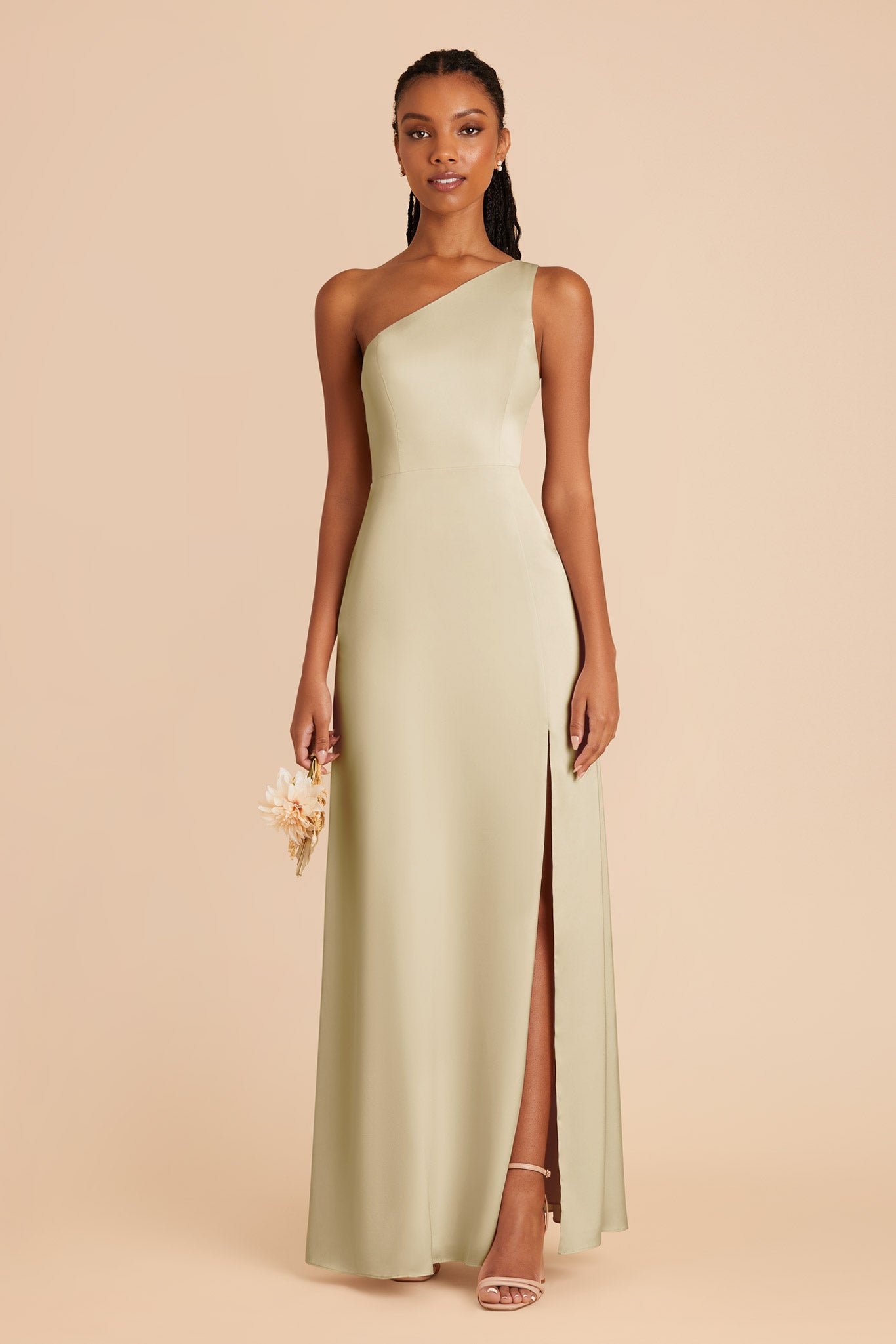 One-Shoulder Matte Satin Dress | Kira Prosecco