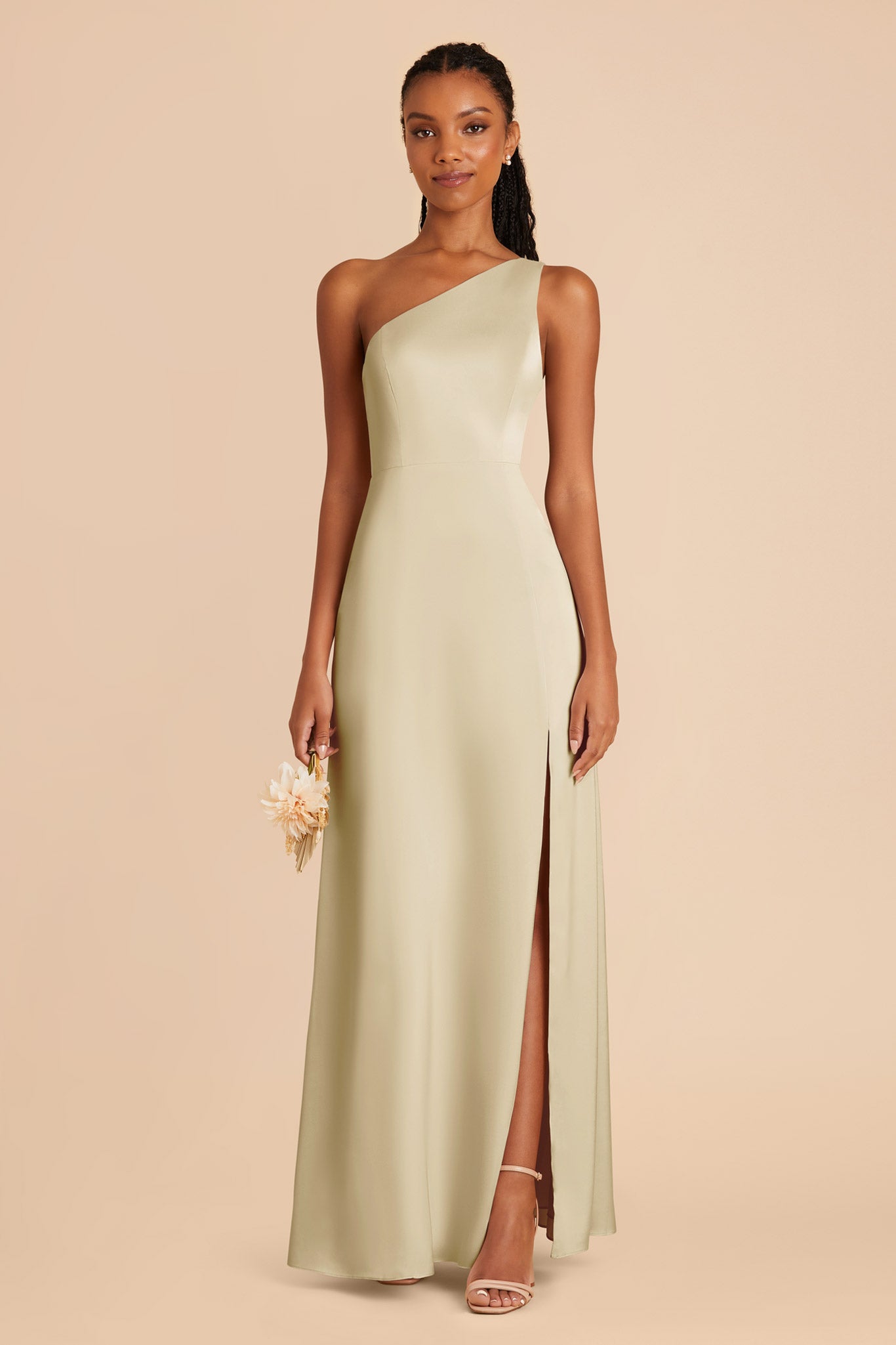 One-Shoulder Matte Satin Dress | Kira Prosecco
