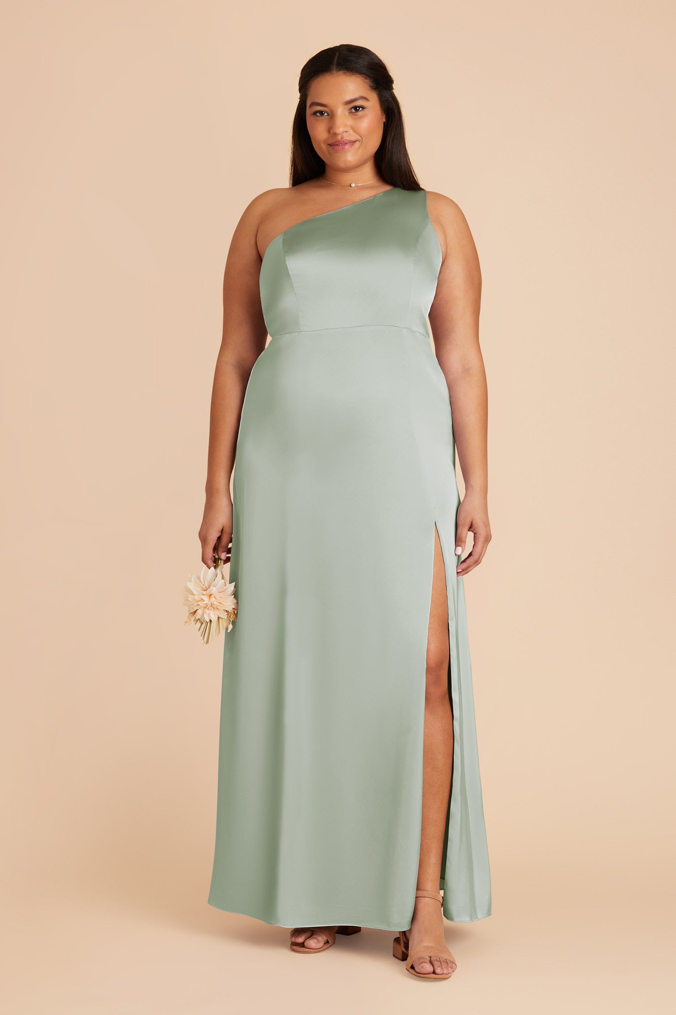 One-Shoulder Matte Satin Dress for Women | Kira Sage