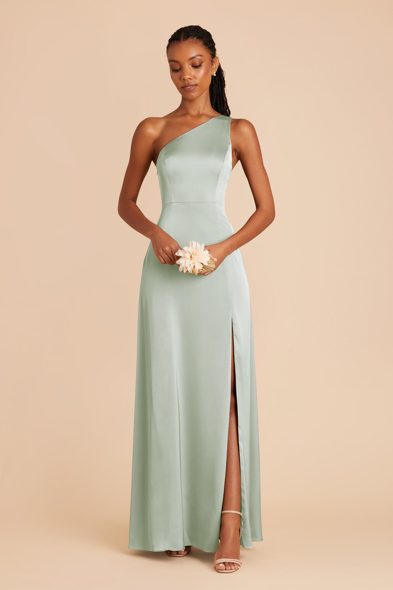 One-Shoulder Matte Satin Dress for Women | Kira Sage