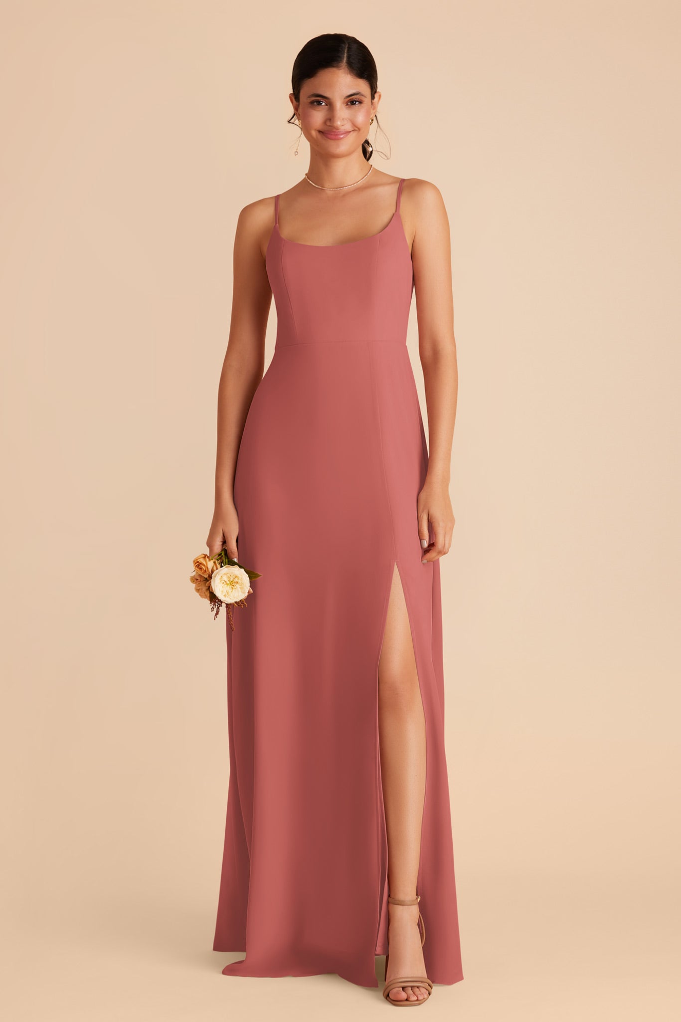 Chiffon Scoop Dress with Wild Rose Print | Amy