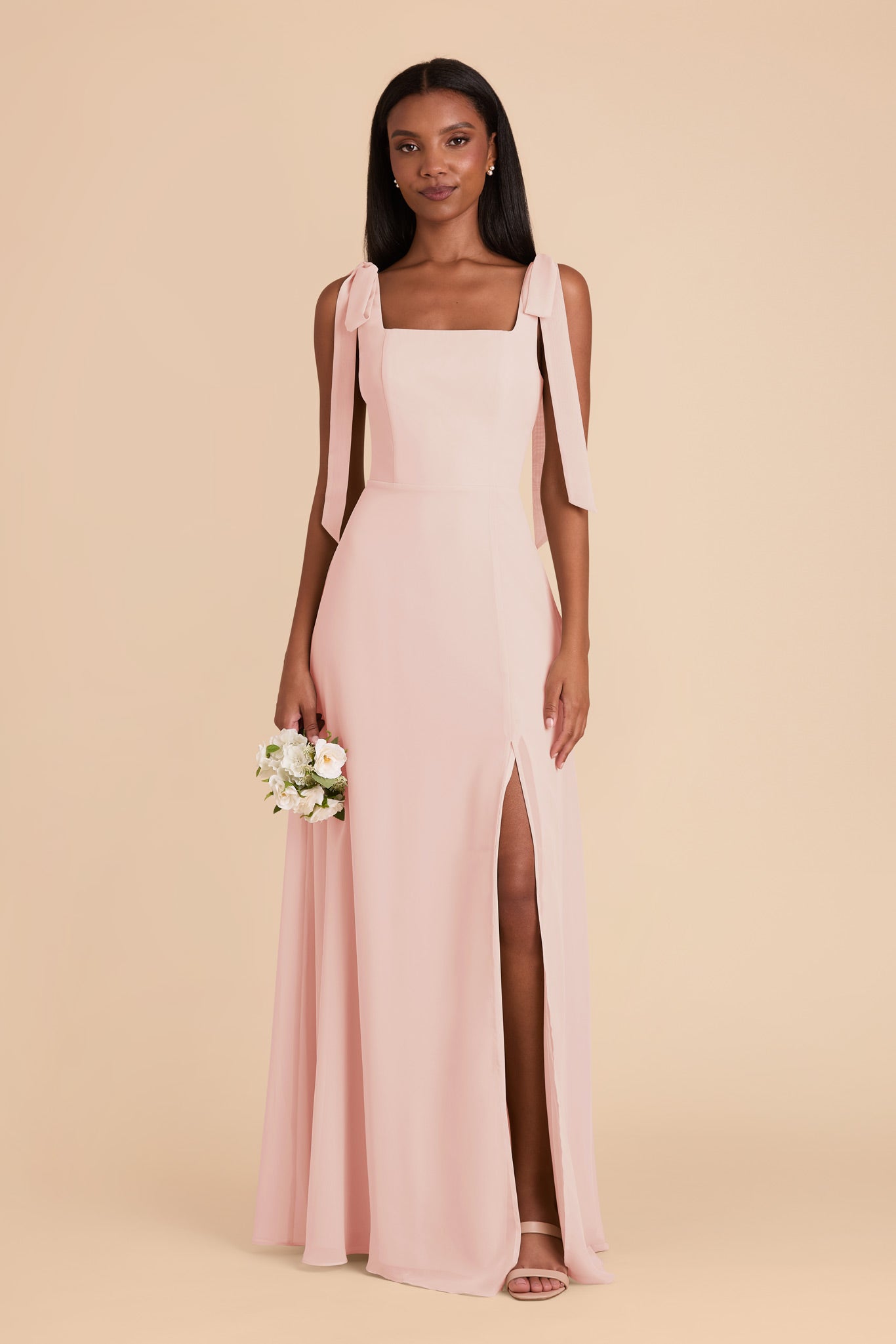 Chiffon Convertible Dress with Bows | Blush Pink Alex