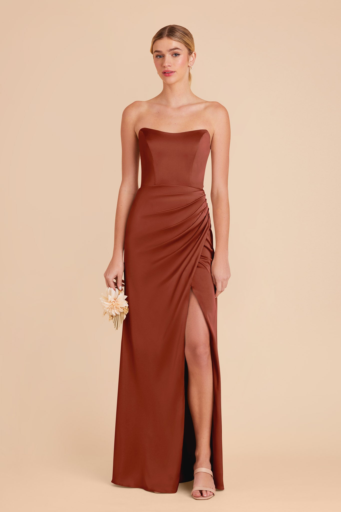 Matte Satin Corset Dress with Removable Straps | Anne Auburn