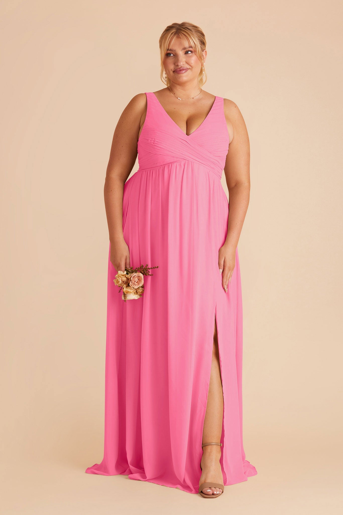 Empire Waist Bridesmaid Dress - Sleeveless & Maternity-Friendly | Laurie Bon Bon Pink