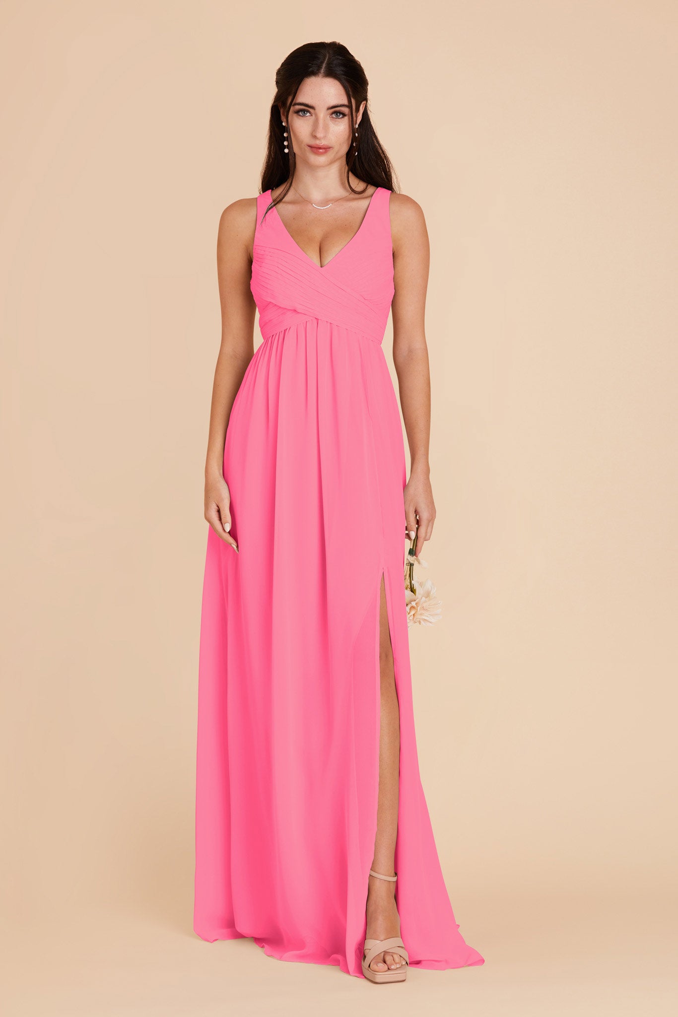 Empire Waist Bridesmaid Dress - Sleeveless & Maternity-Friendly | Laurie Bon Bon Pink
