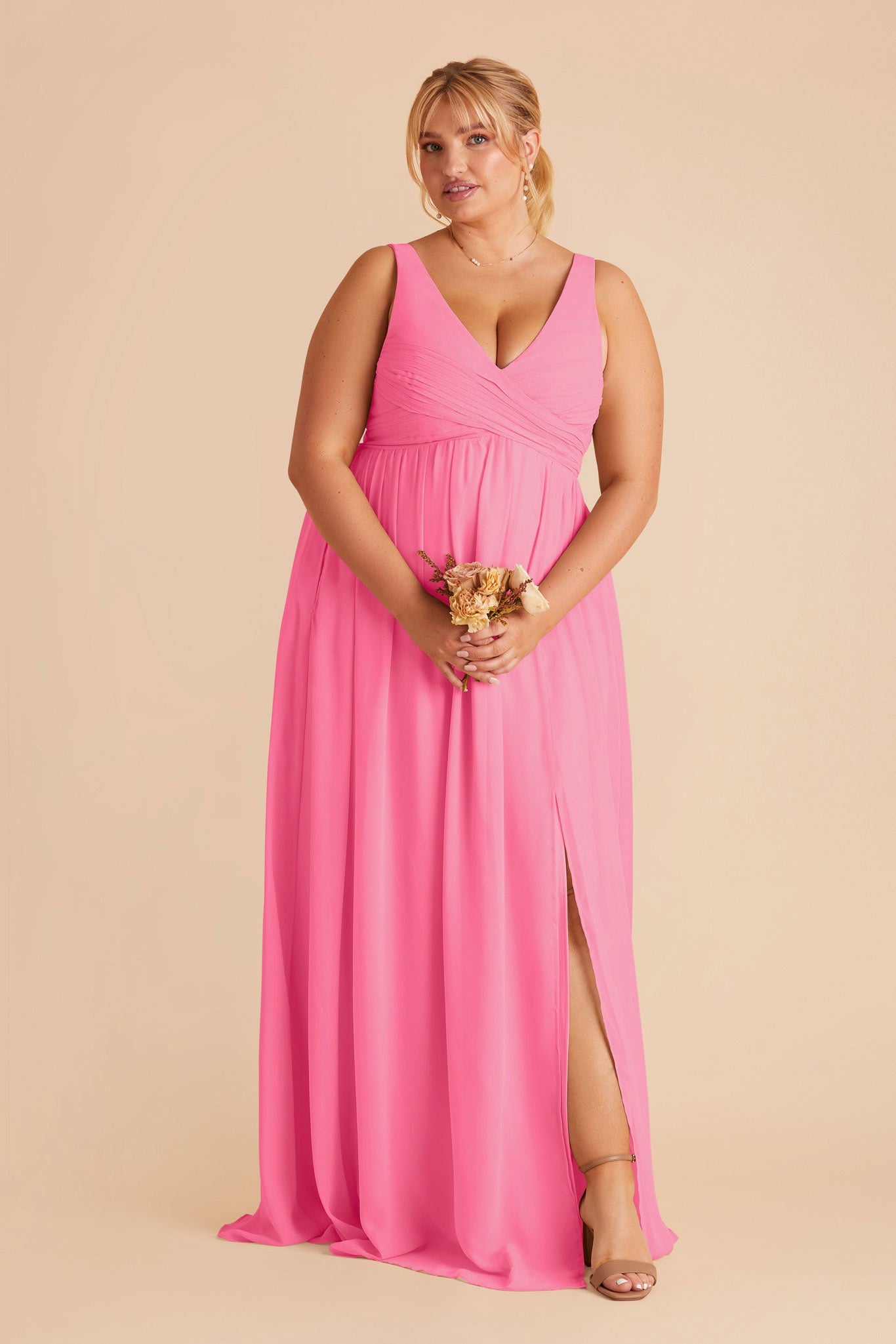 Empire Waist Bridesmaid Dress - Sleeveless & Maternity-Friendly | Laurie Bon Bon Pink