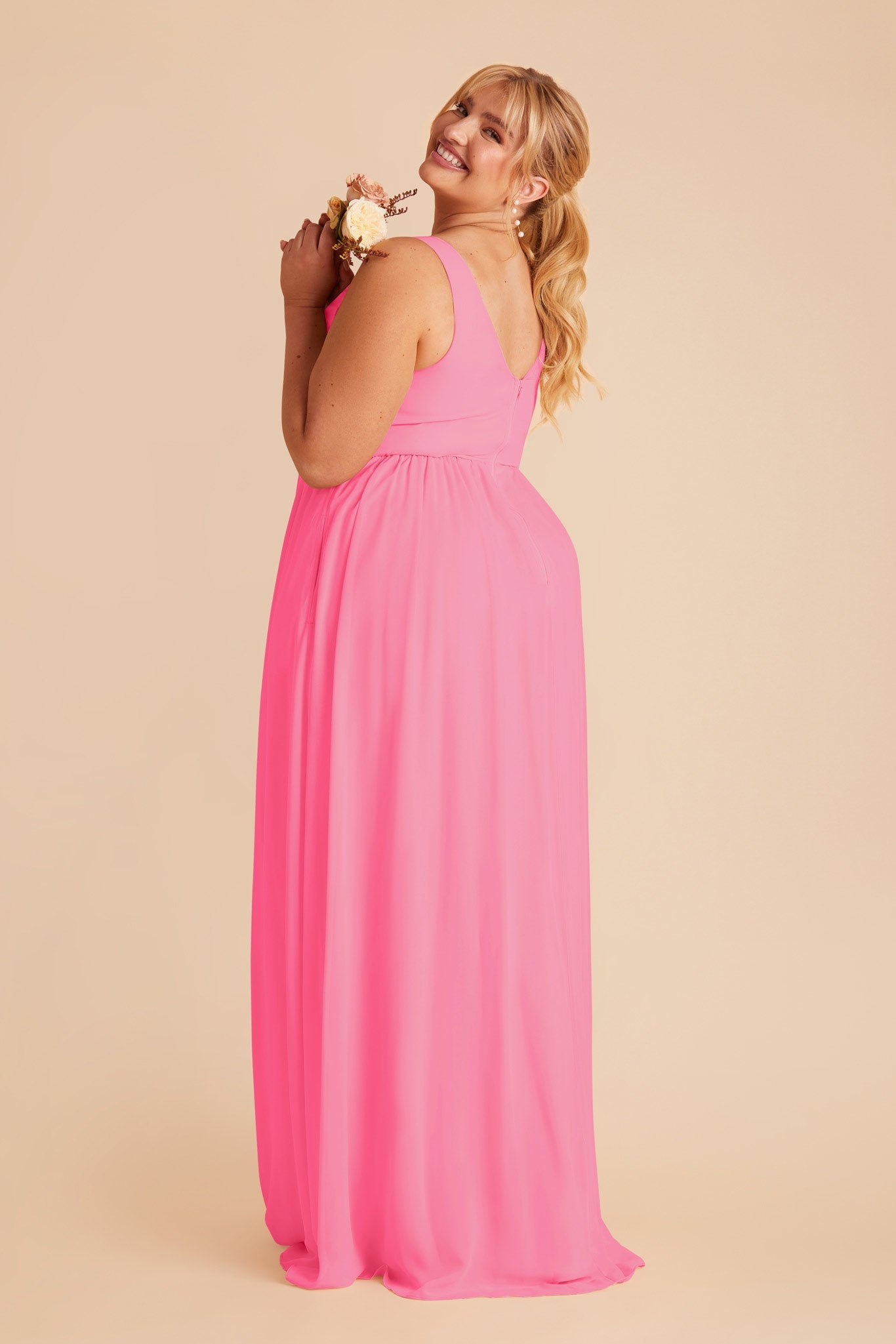 Empire Waist Bridesmaid Dress - Sleeveless & Maternity-Friendly | Laurie Bon Bon Pink