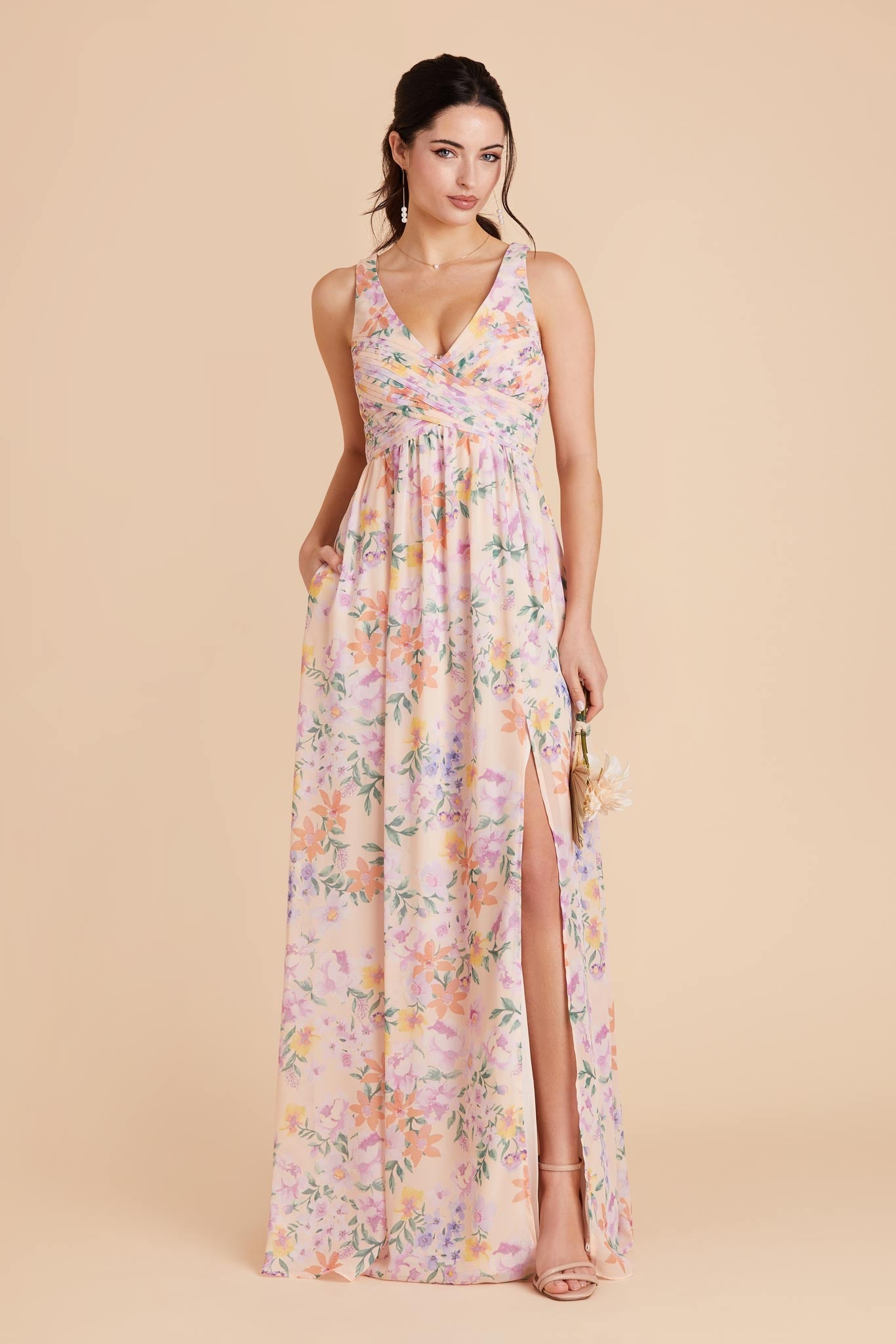 Empire Waist Bridesmaid Dress - Soft & Airy Sleeveless | Laurie Botanical Blooms