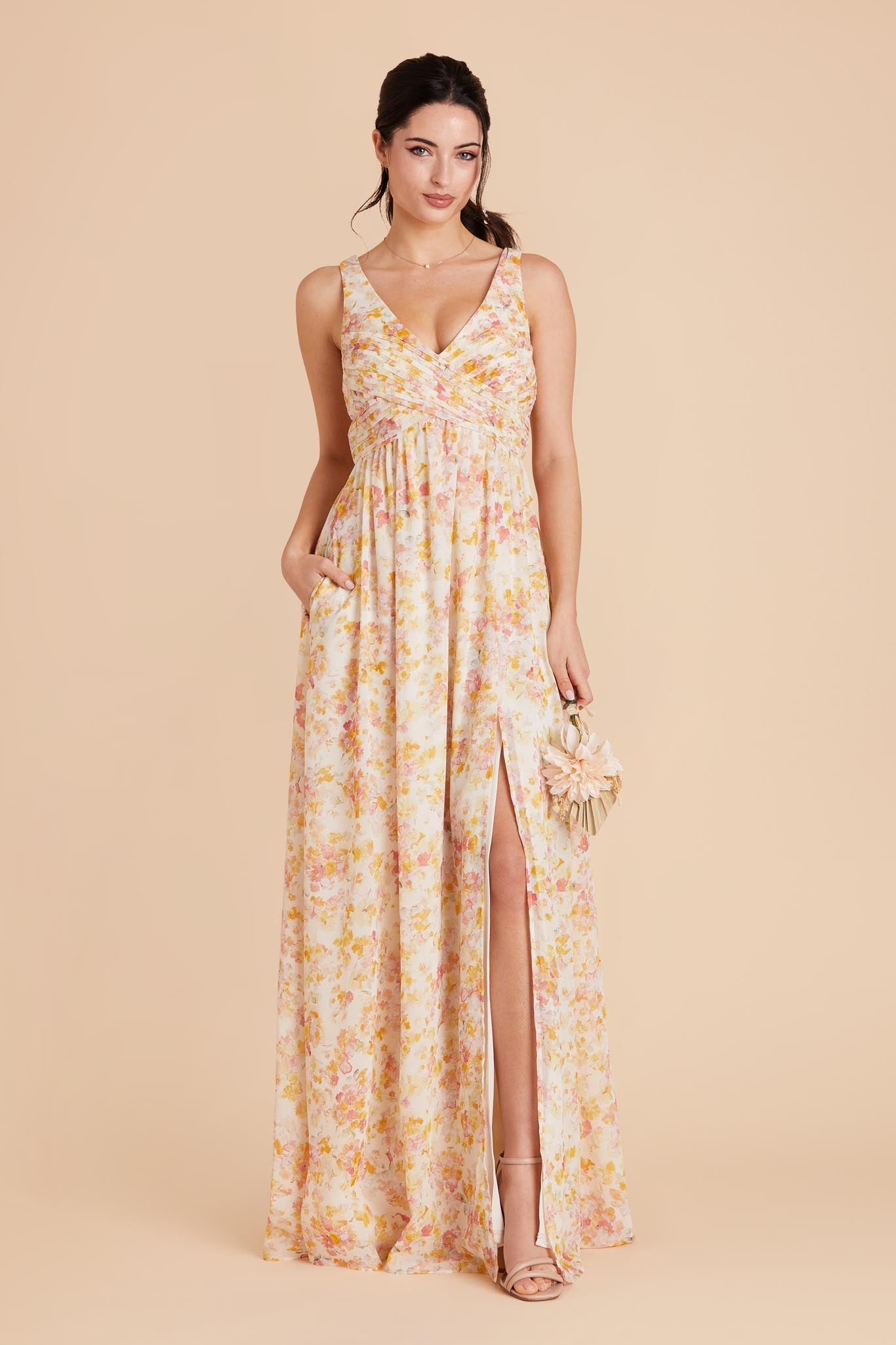 Empire Waist Sleeveless Bridesmaid Dress | Laurie Floral