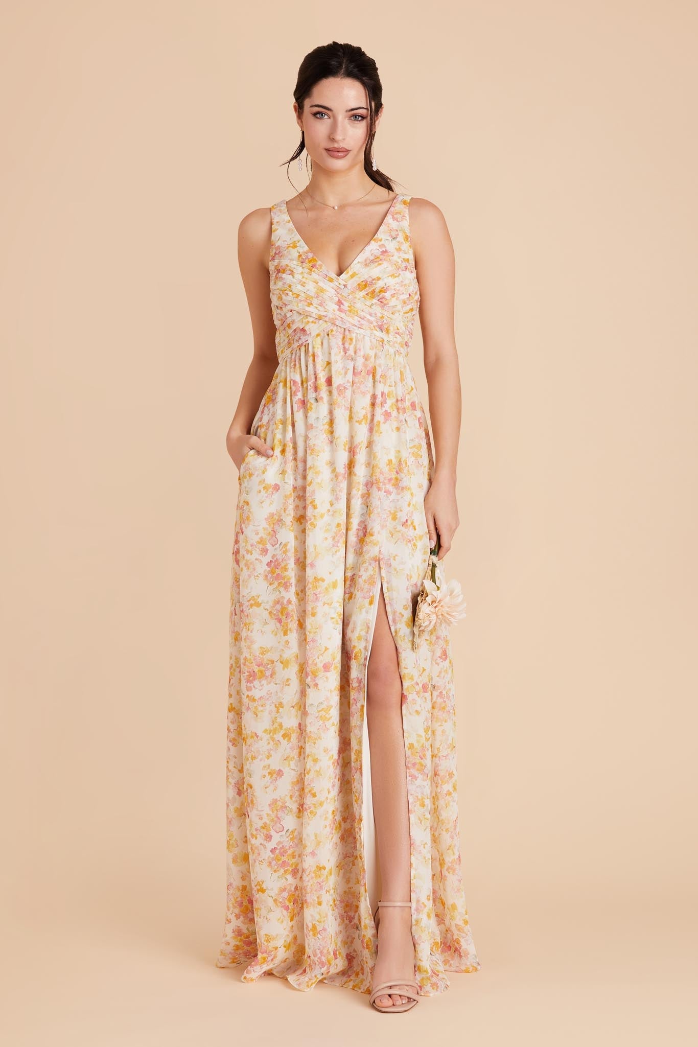Empire Waist Sleeveless Bridesmaid Dress | Laurie Floral