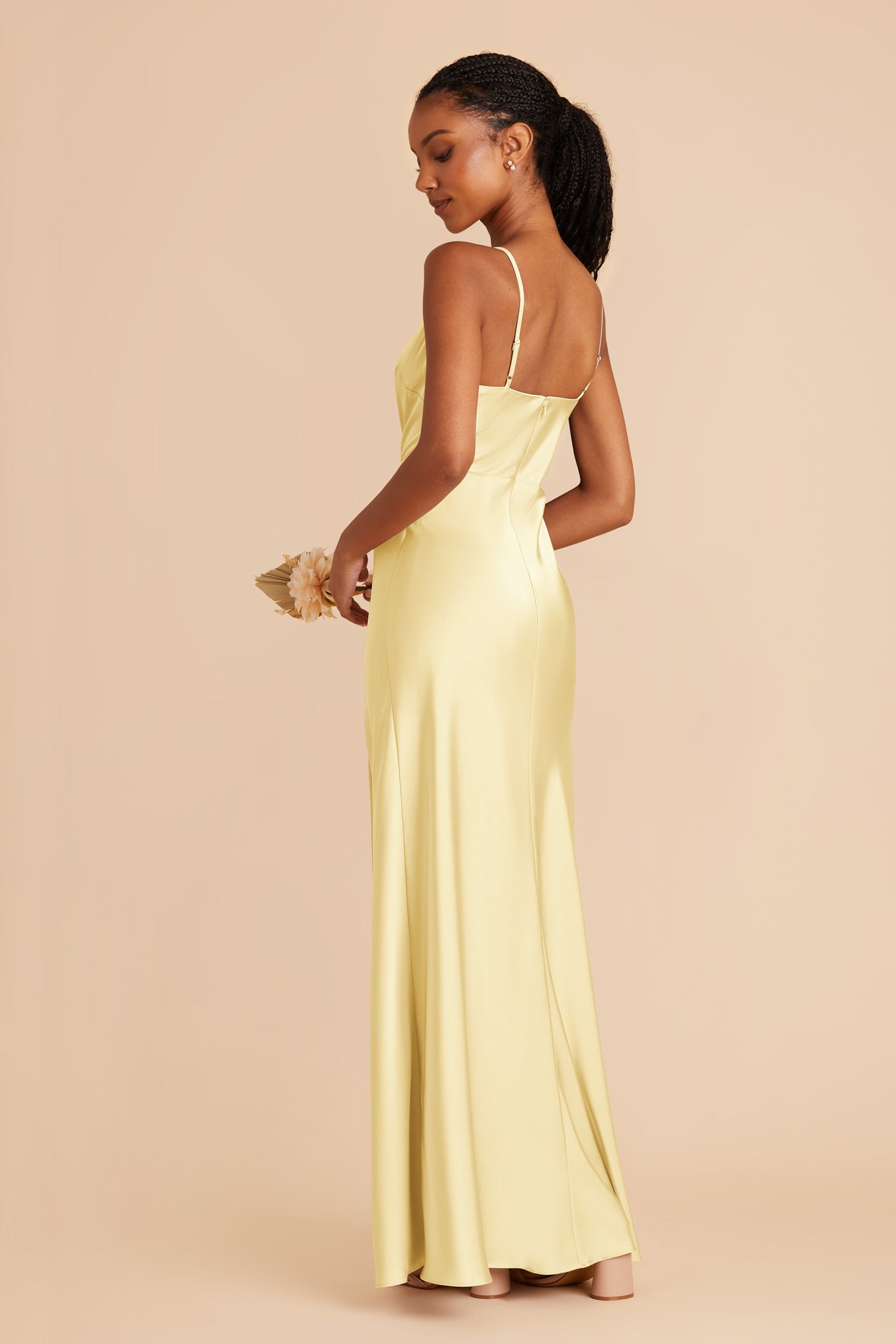 Floor-Length Satin Bridesmaid Dress with Cowl Neck | Lisa