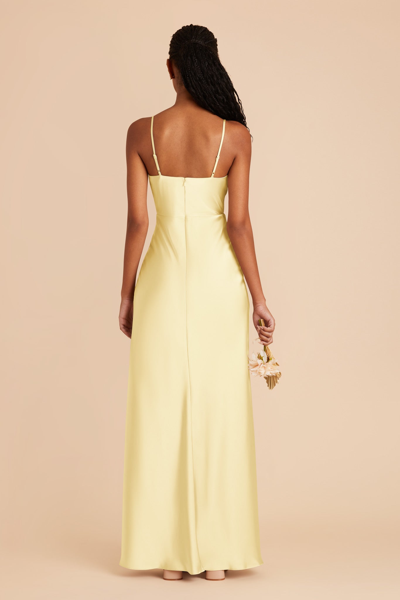 Floor-Length Satin Bridesmaid Dress with Cowl Neck | Lisa