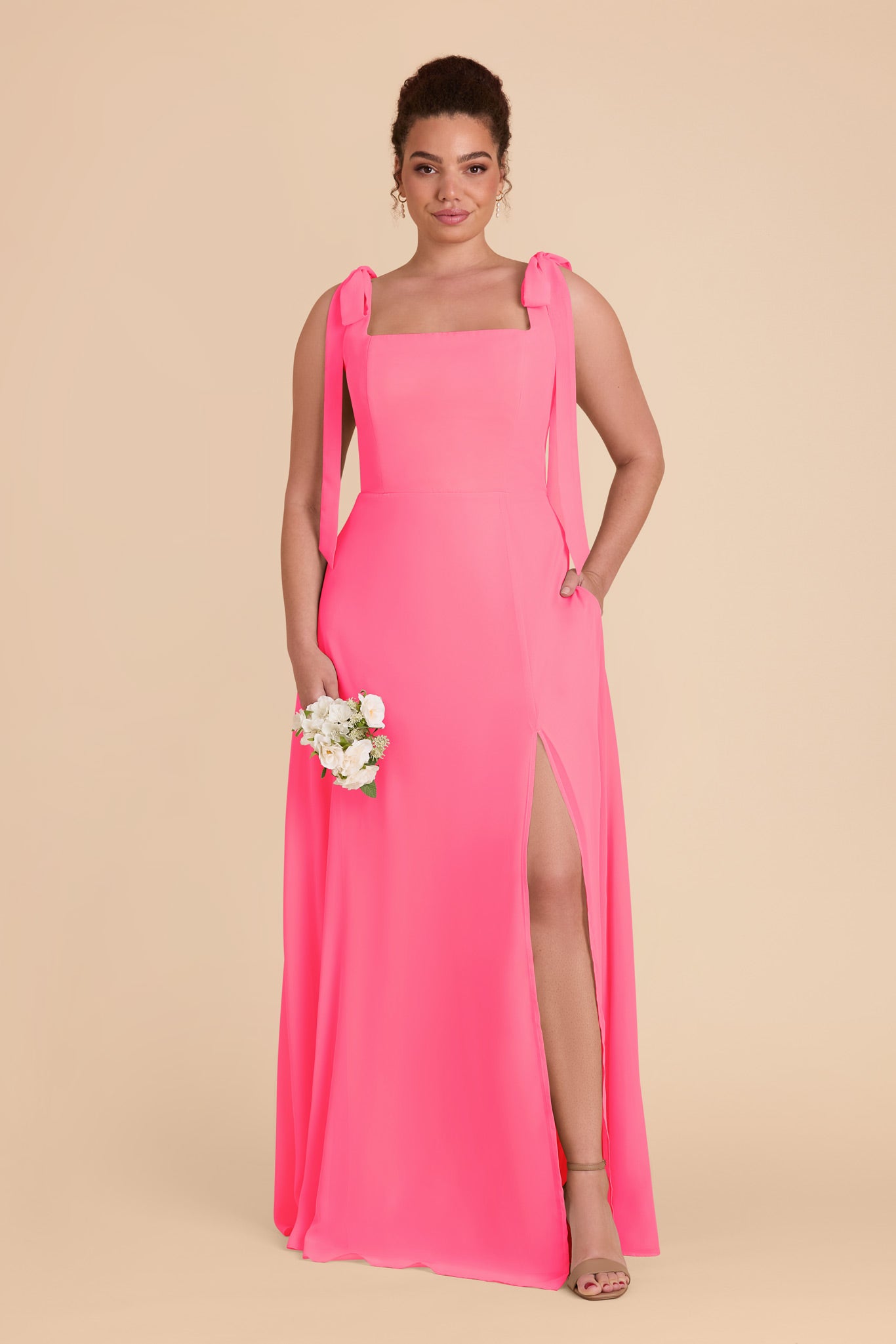 Chiffon Convertible Dress with Bows | Alex Bon Bon Pink