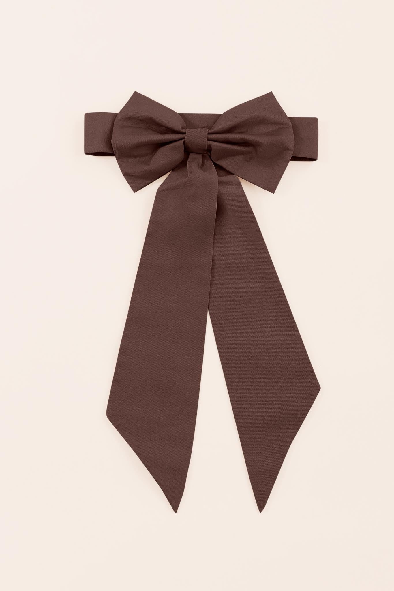 Chocolate Brown Flower Girl Sash with Bow & Velcro Adjuster | Liz