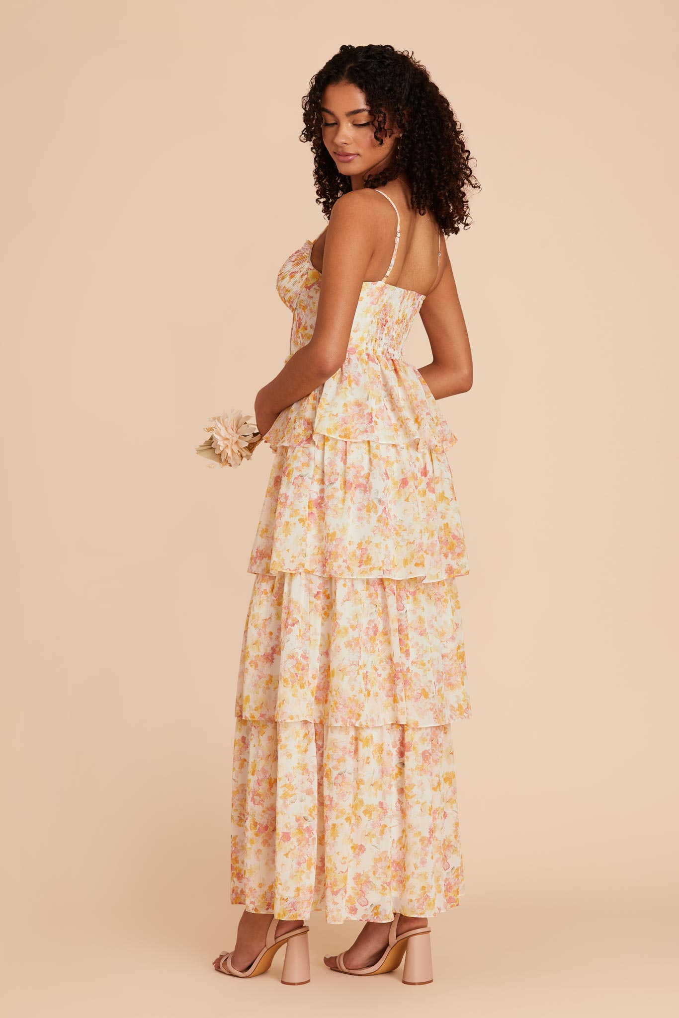 Flowy Chiffon Dress with Ruffles & Floral Print | Lola