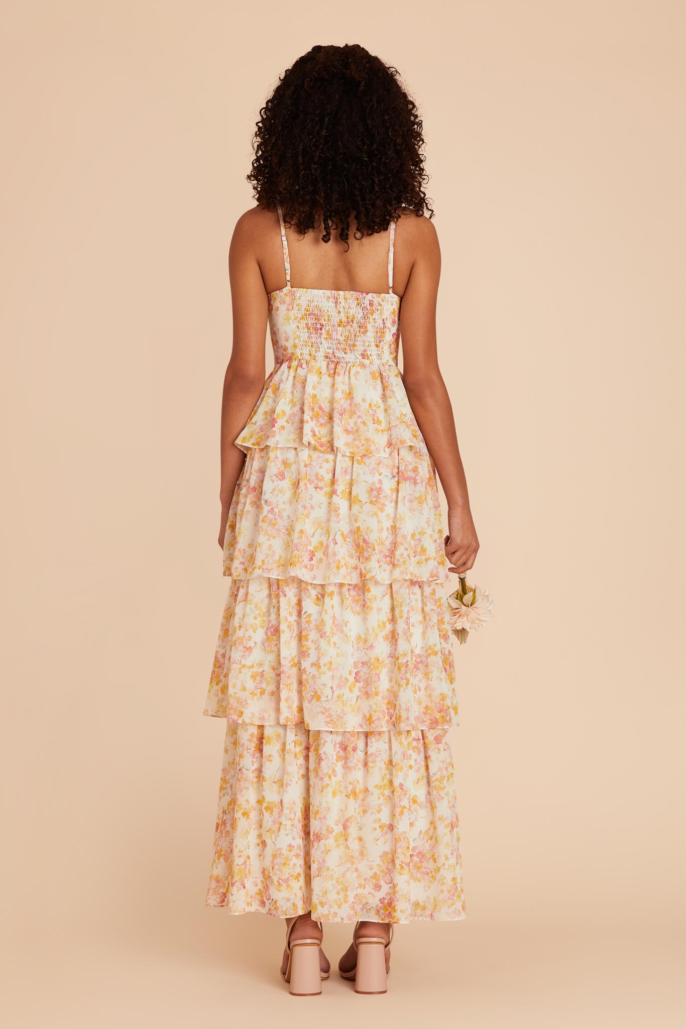 Flowy Chiffon Dress with Ruffles & Floral Print | Lola