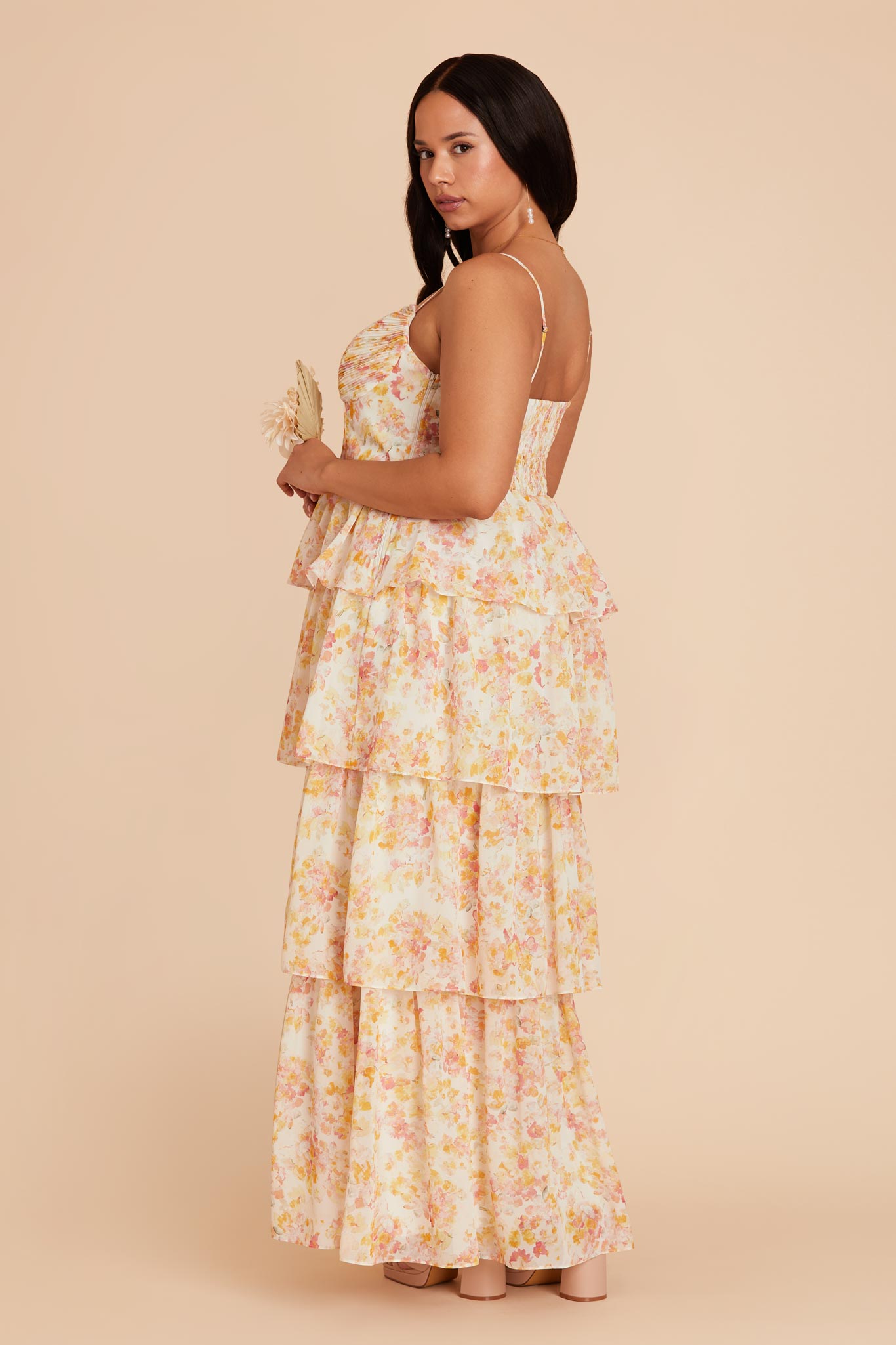 Flowy Chiffon Dress with Ruffles & Floral Print | Lola