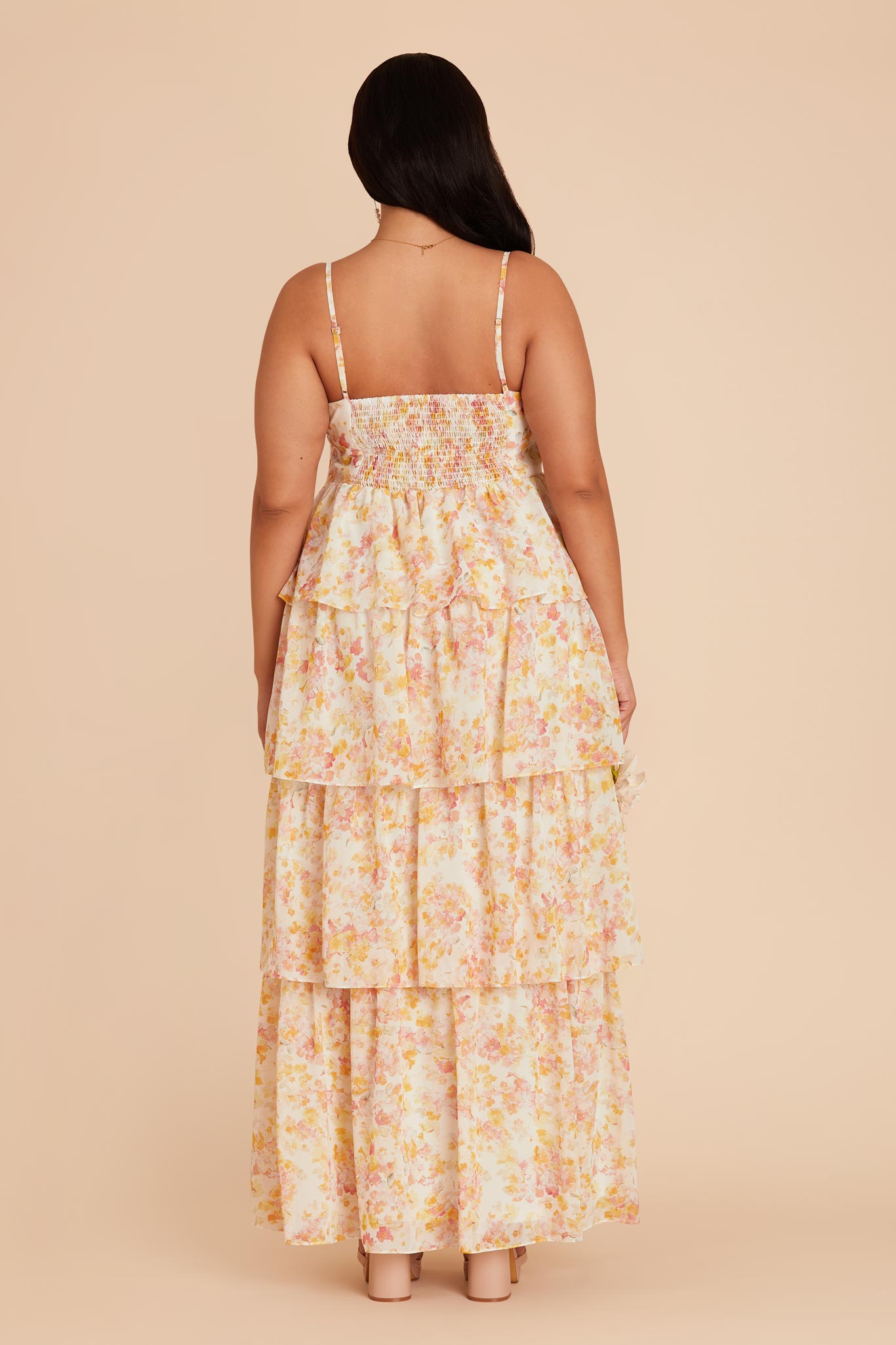Flowy Chiffon Dress with Ruffles & Floral Print | Lola
