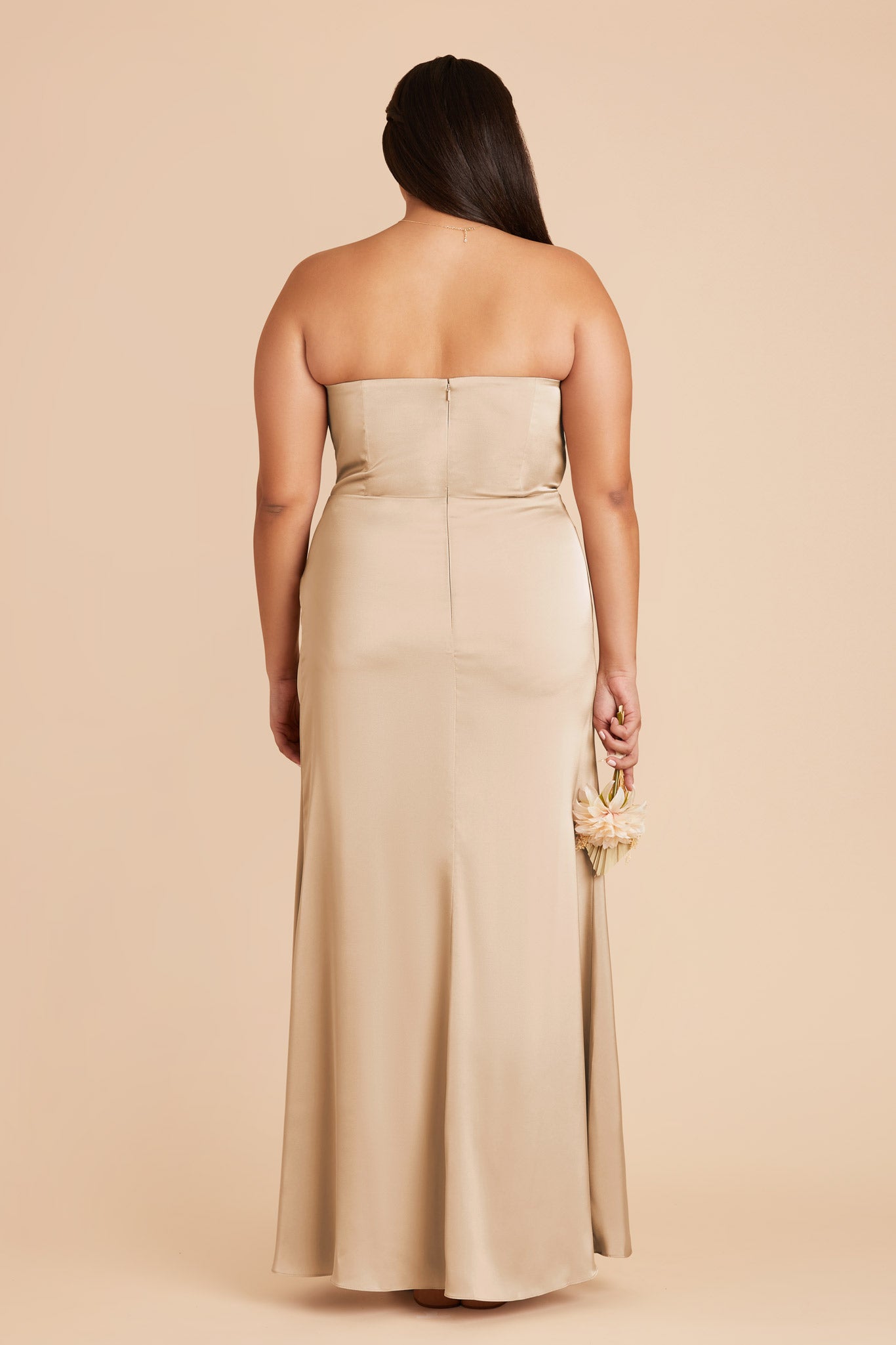 Matte Satin Corset Dress with Removable Straps | Anne Gold