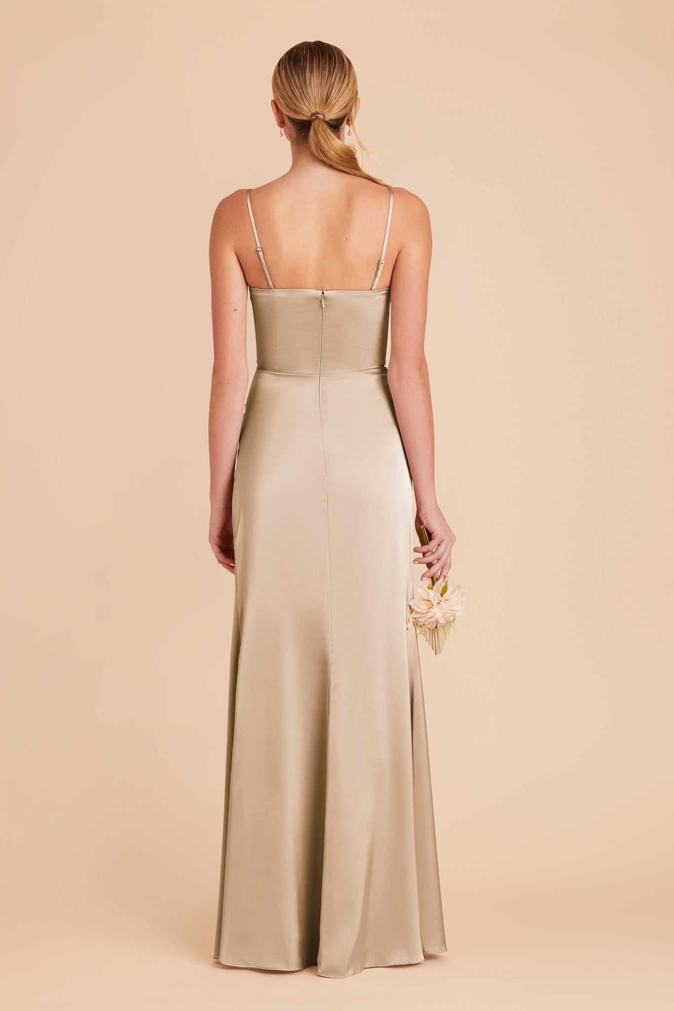 Matte Satin Corset Dress with Removable Straps | Anne Gold