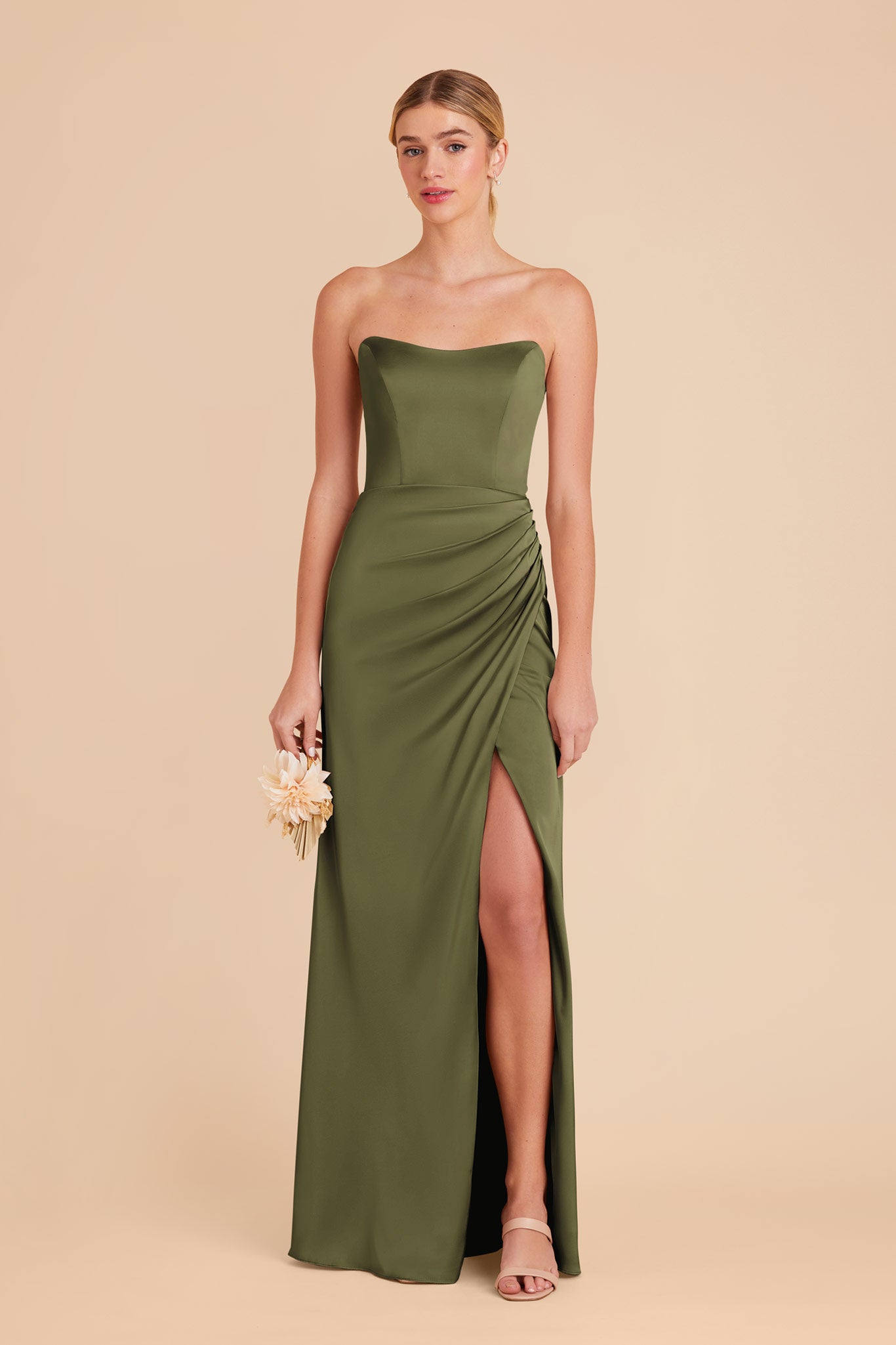 Corset Satin Dress with Removable Straps | Anne Matte