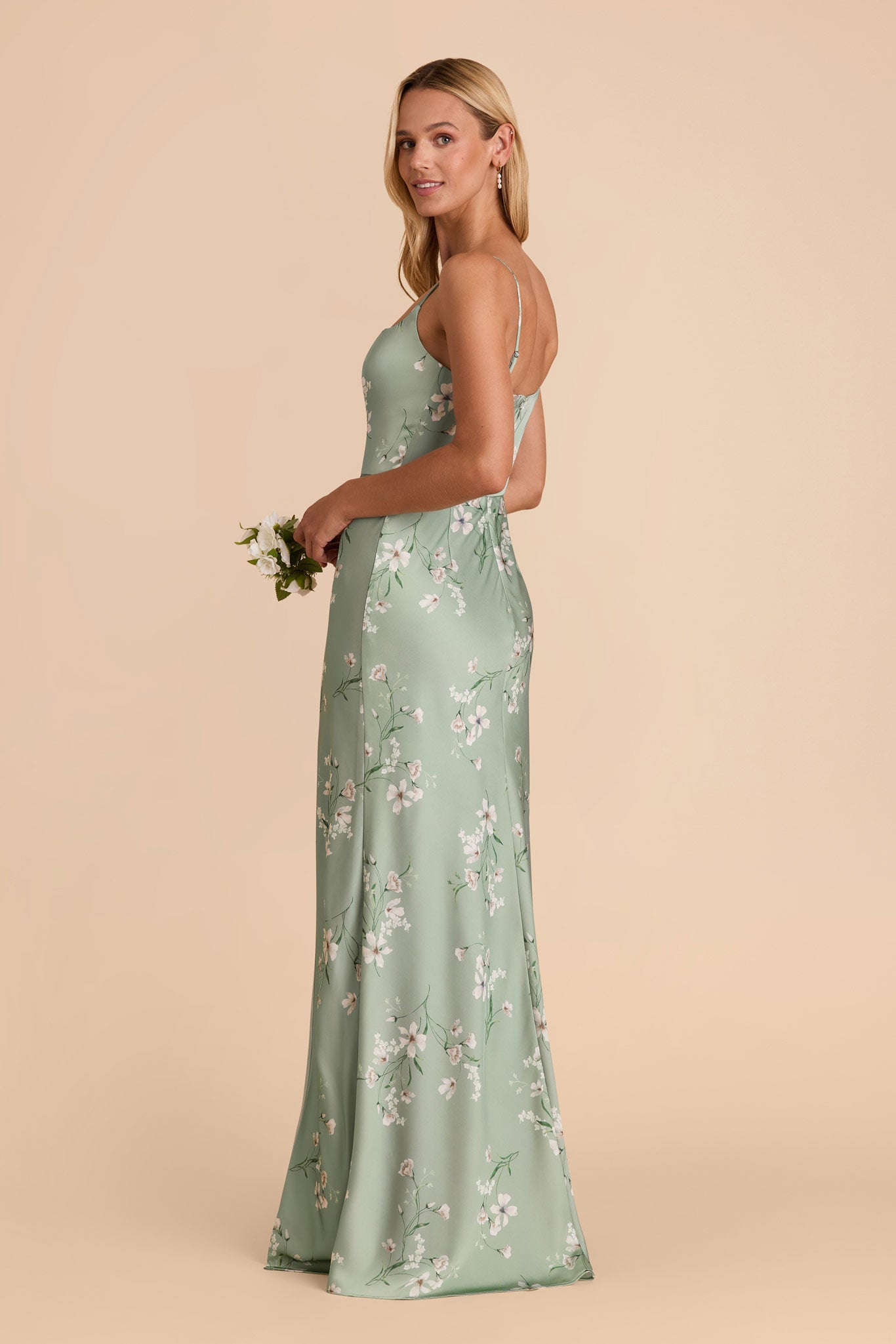 Satin A-Line Dress with Scoop Neck | Mai Sage Le Fleur