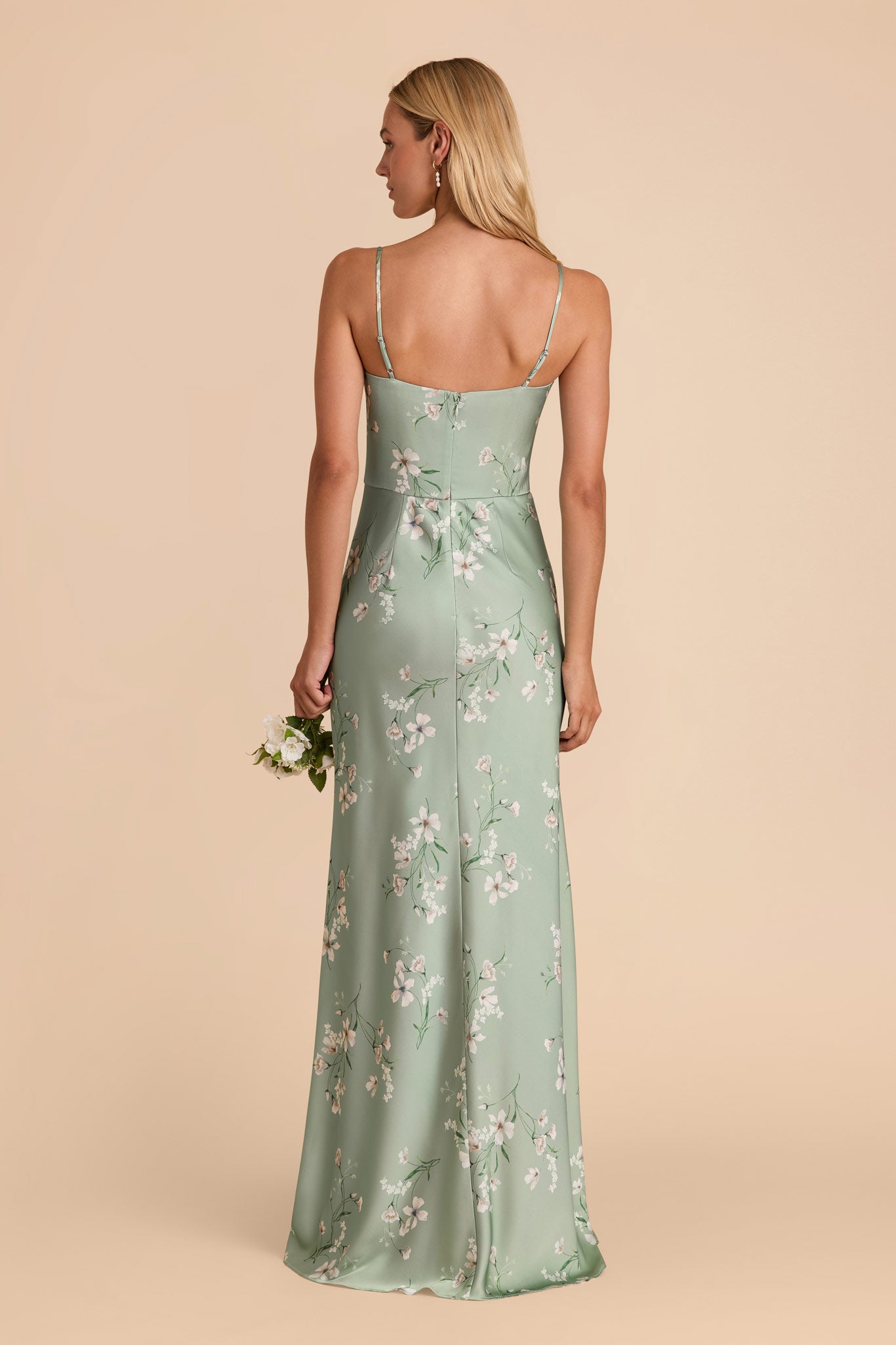 Satin A-Line Dress with Scoop Neck | Mai Sage Le Fleur