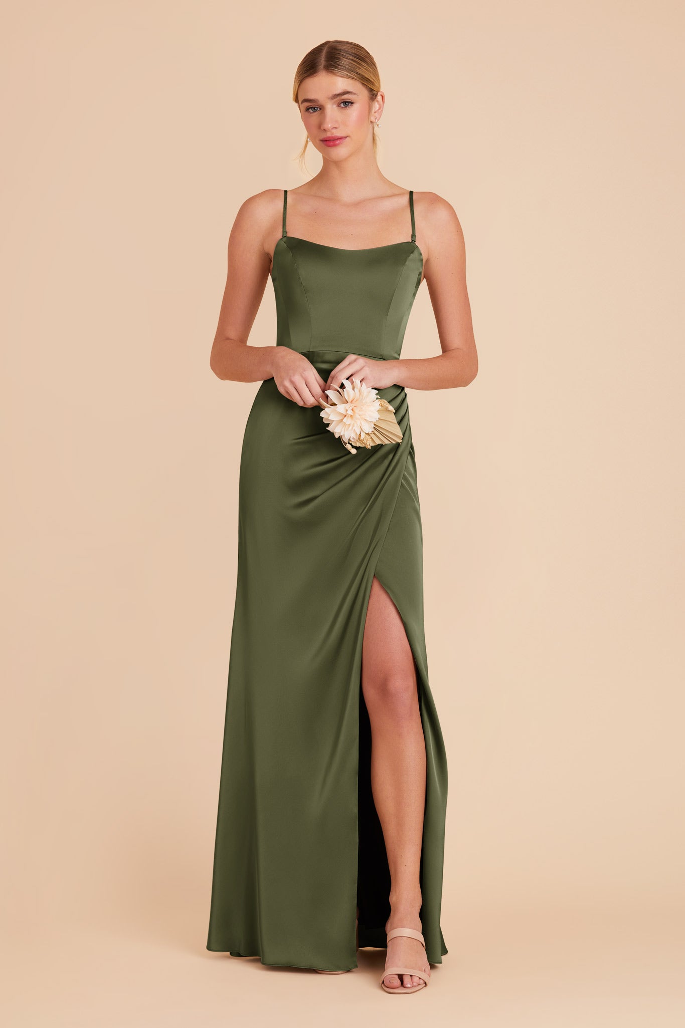 Corset Style Matte Satin Dress with Removable Straps | Anne