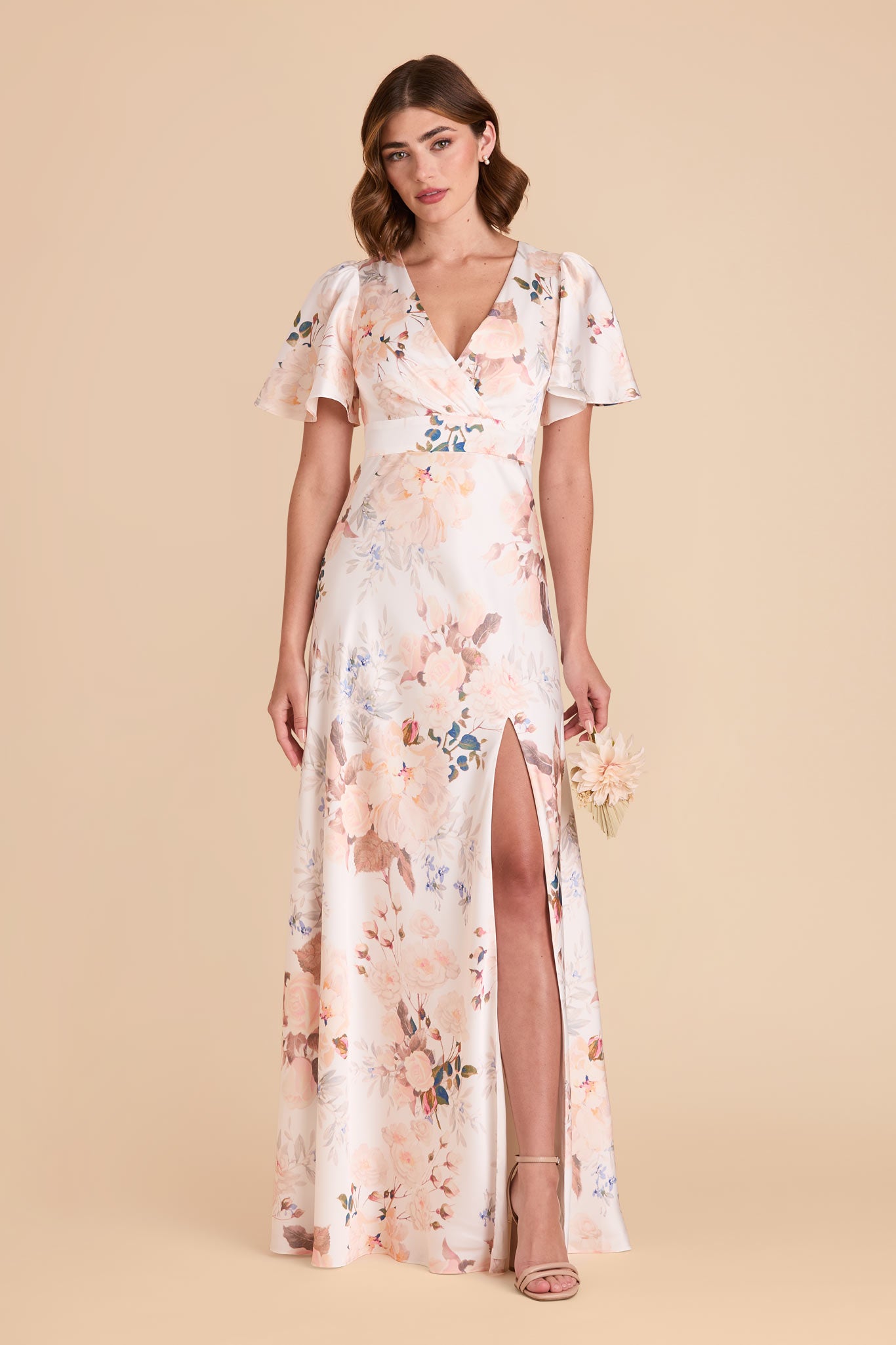 Ethereal A-Line Bridesmaid Dress with Flutter Sleeves | Marni