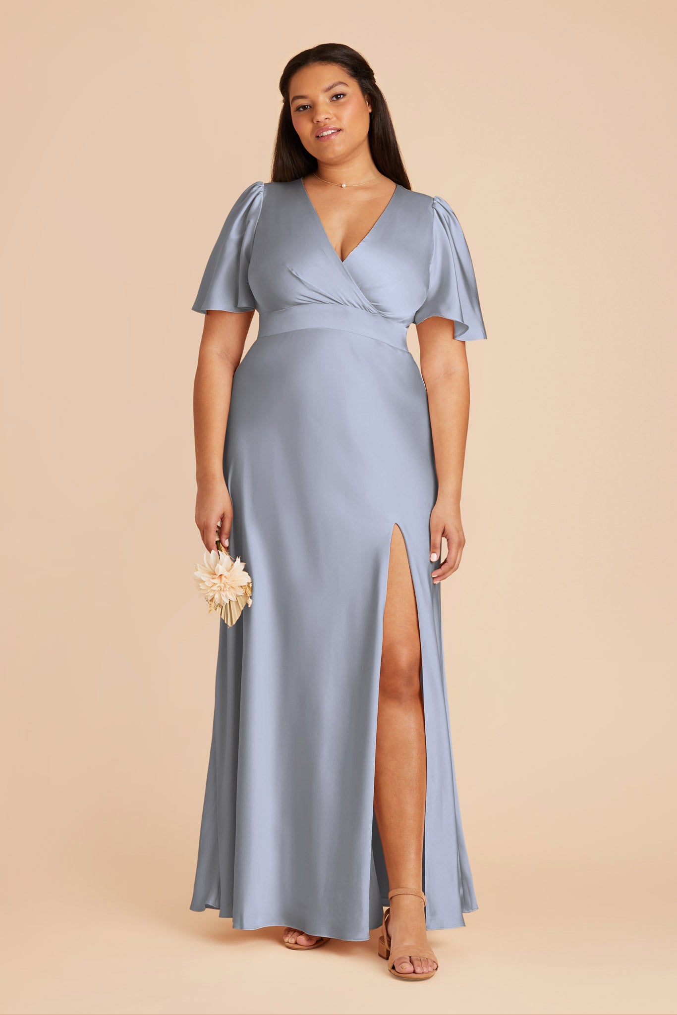 Ethereal A-Line Bridesmaid Dress with Flutter Sleeves | Marni