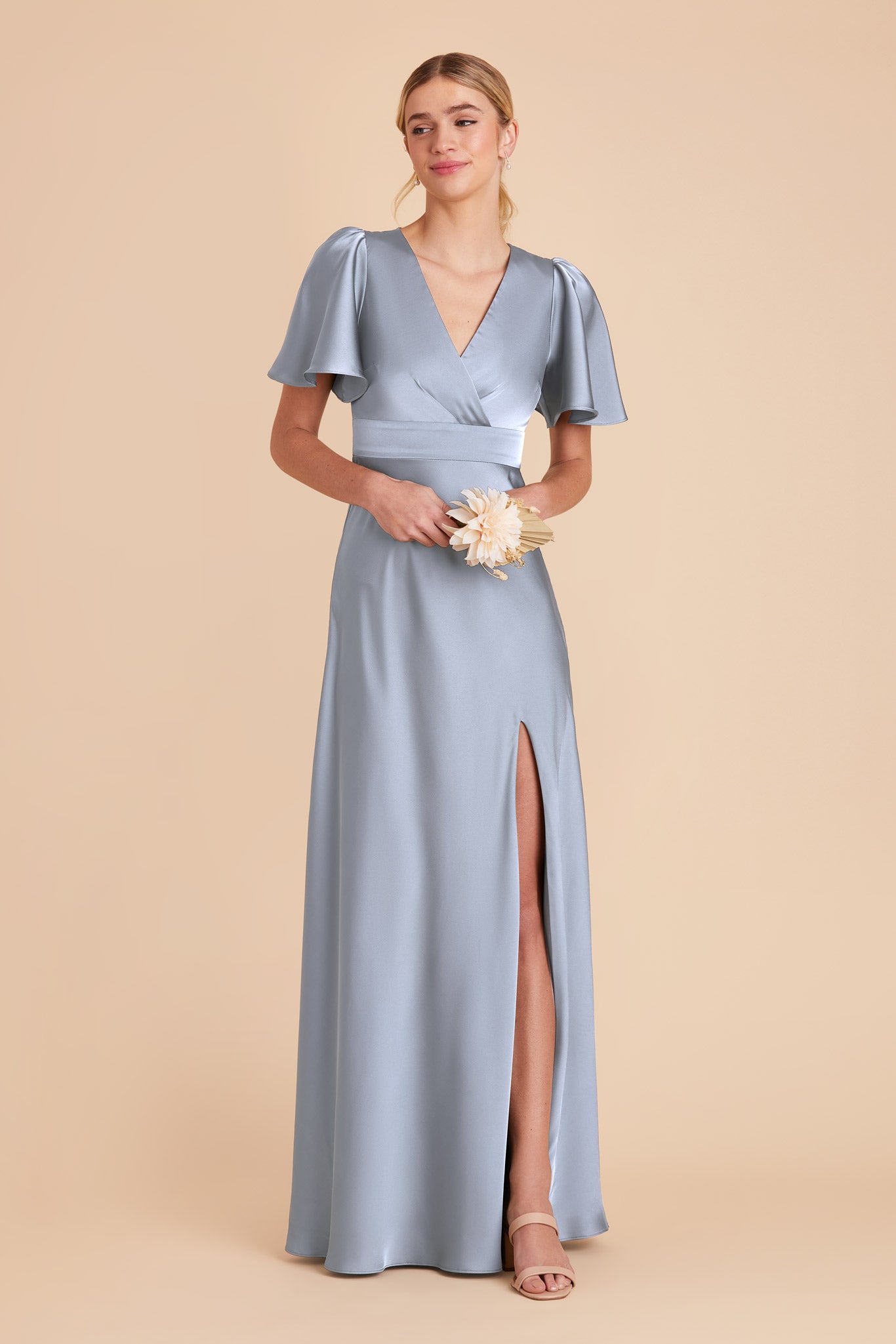Ethereal A-Line Bridesmaid Dress with Flutter Sleeves | Marni
