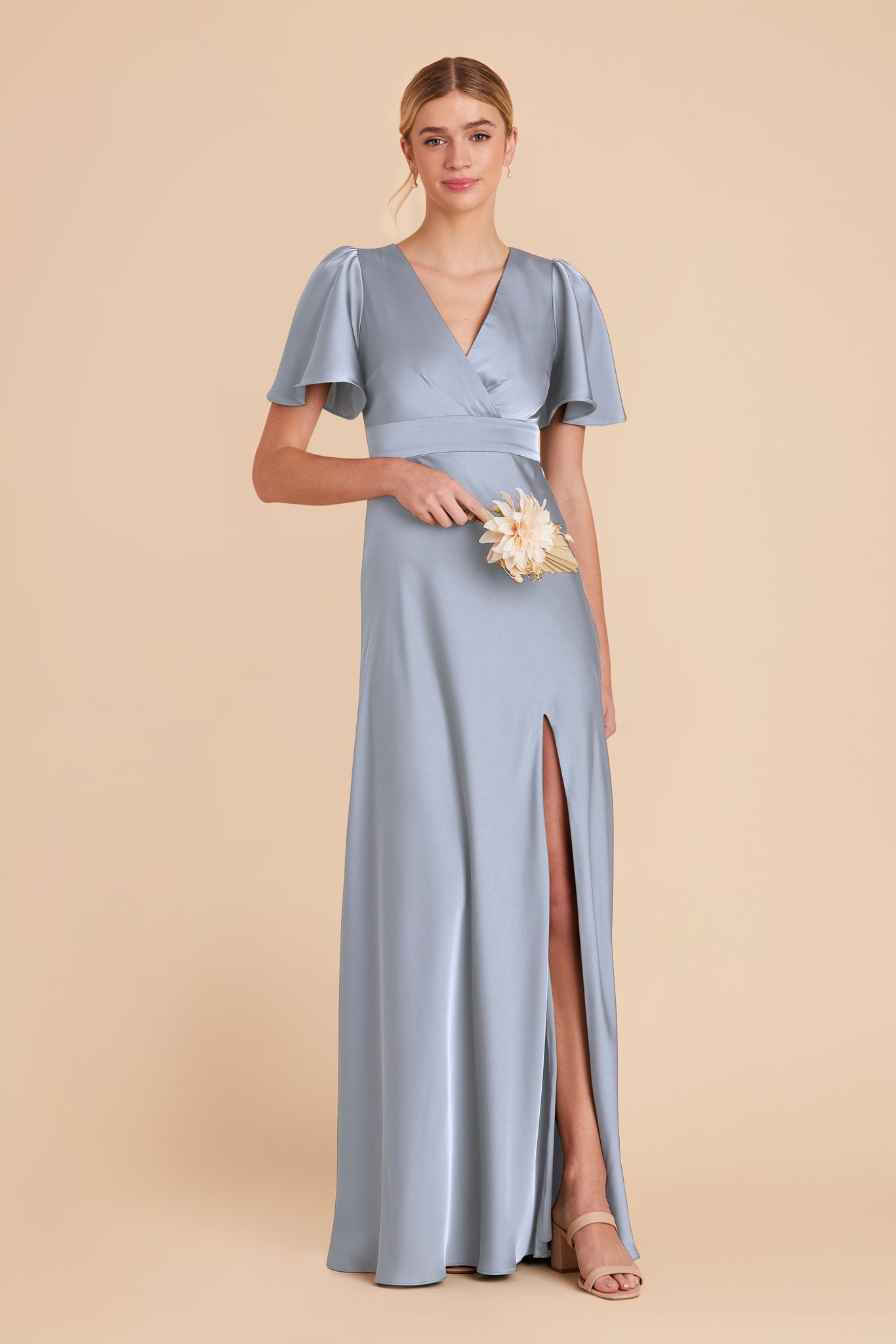 Ethereal A-Line Bridesmaid Dress with Flutter Sleeves | Marni