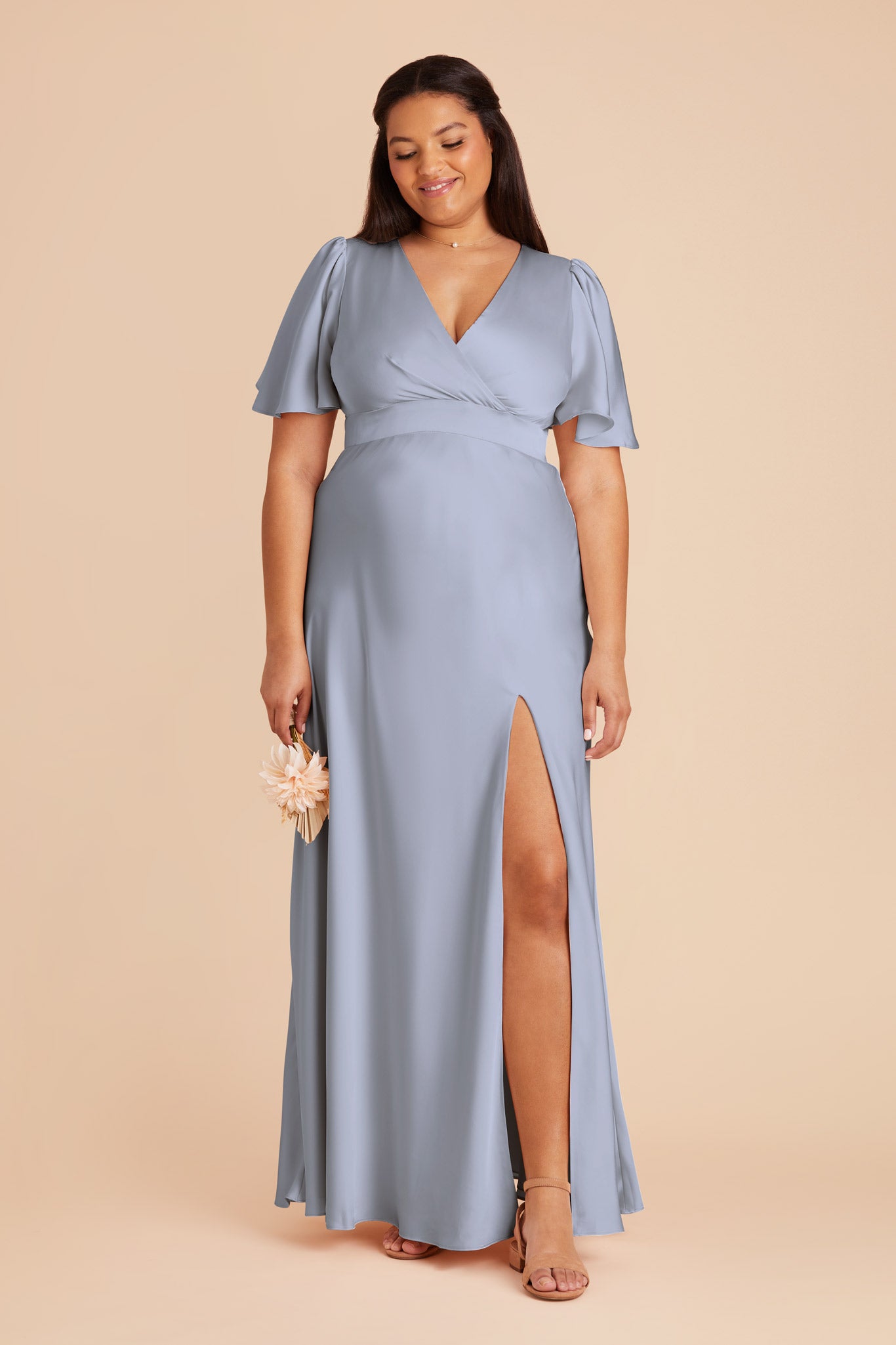Ethereal A-Line Bridesmaid Dress with Flutter Sleeves | Marni