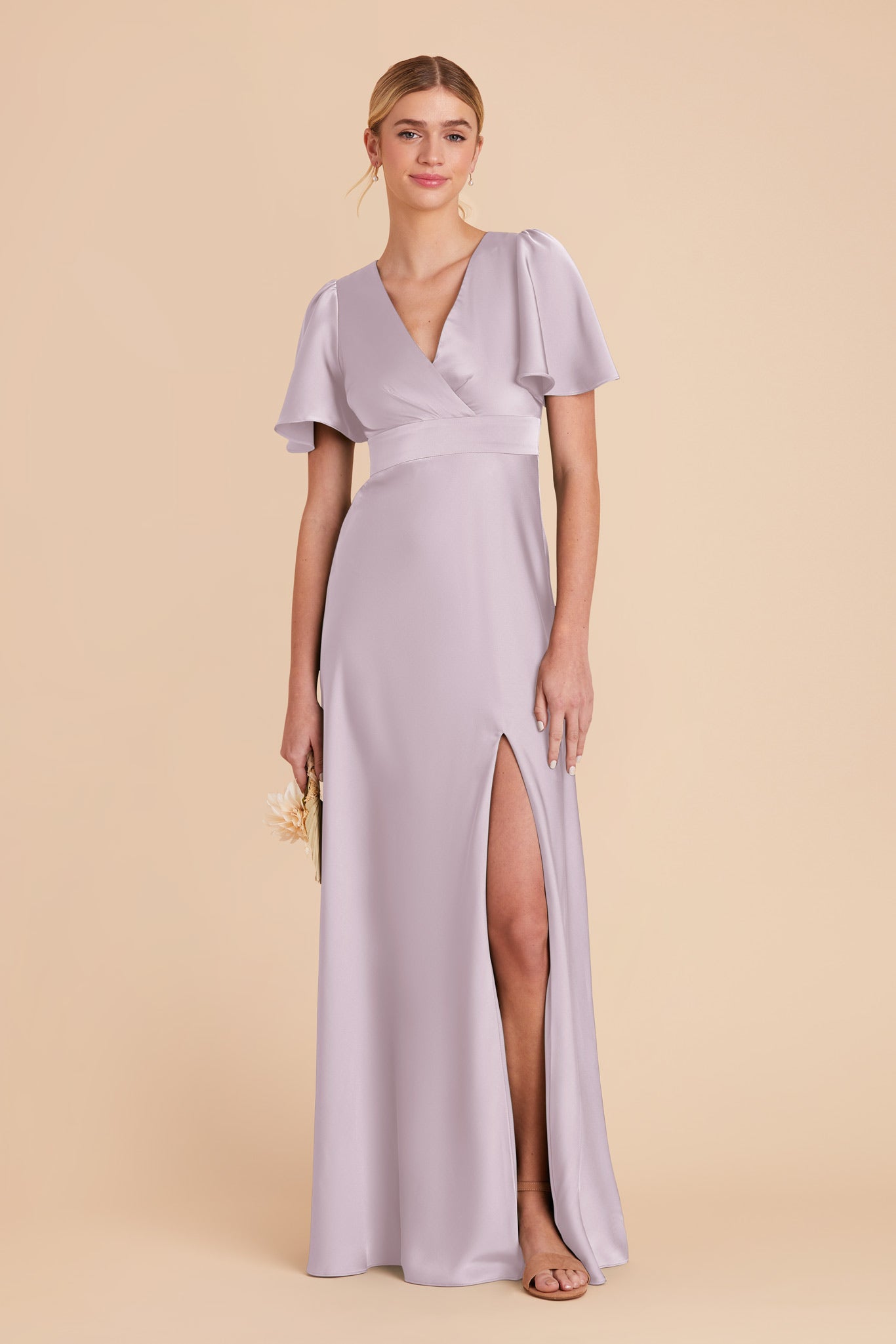 Ethereal A-Line Bridesmaid Dress with Flutter Sleeves | Marni