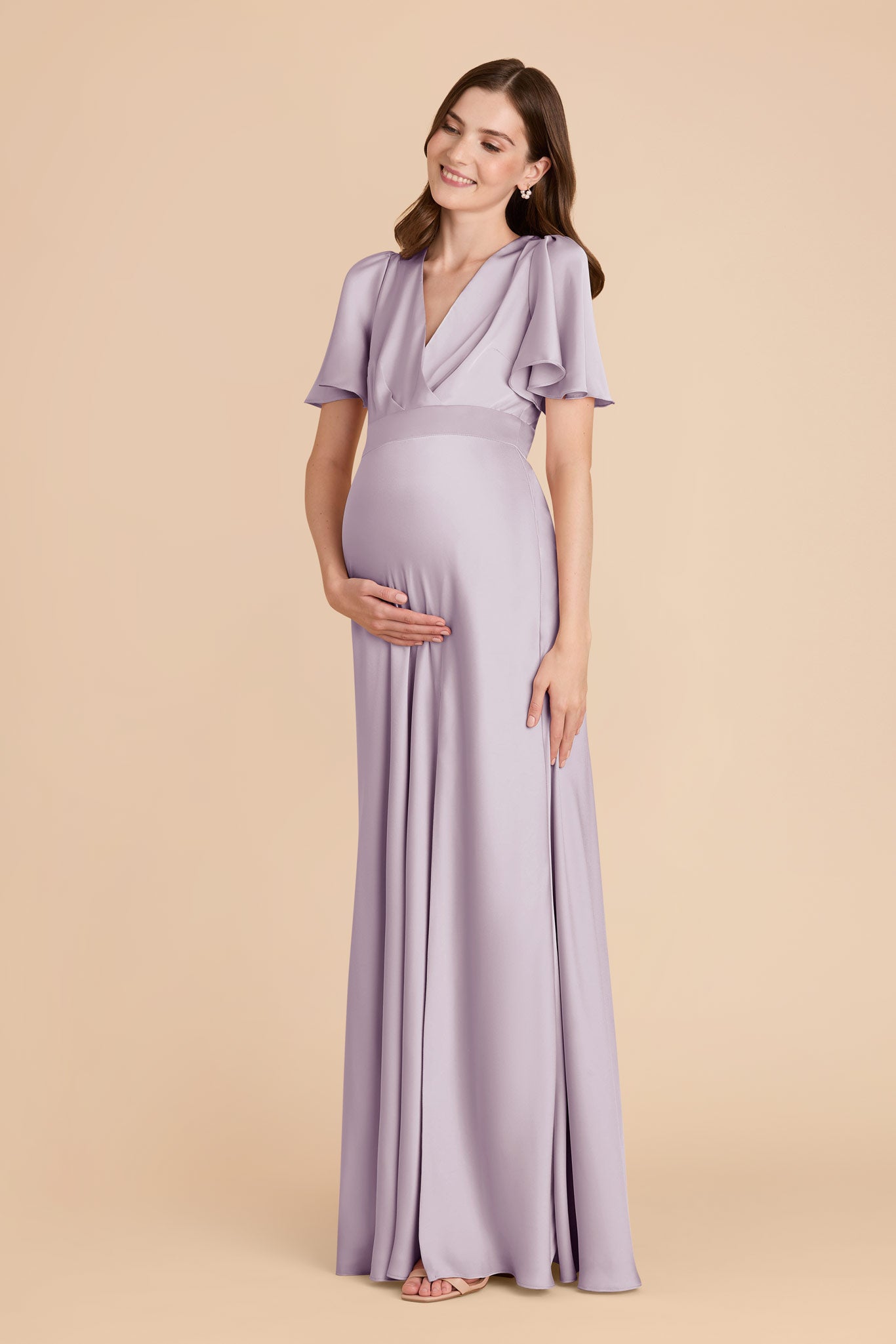 Ethereal A-Line Bridesmaid Dress with Flutter Sleeves | Marni