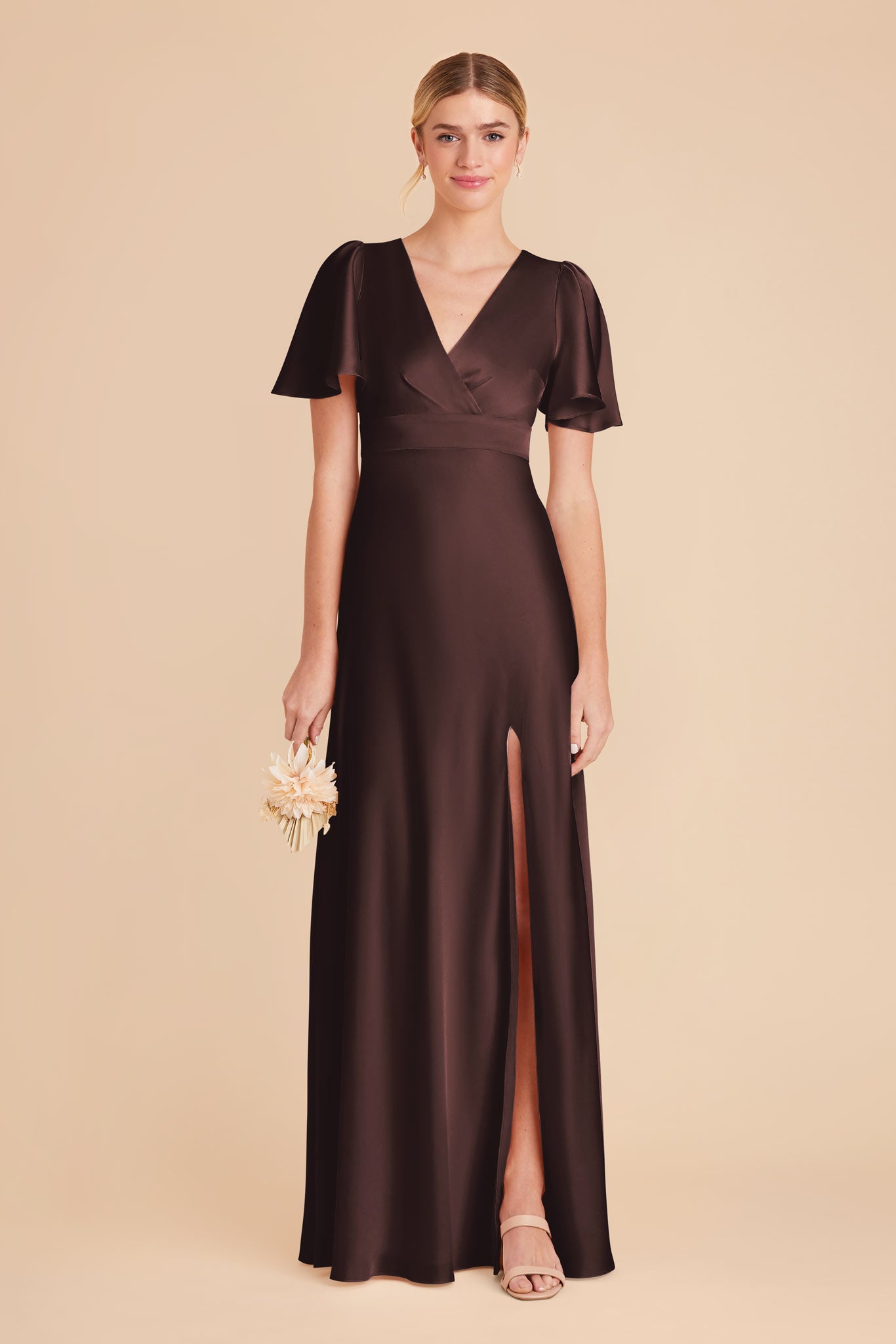 Ethereal A-Line Bridesmaid Dress with Flutter Sleeves | Marni