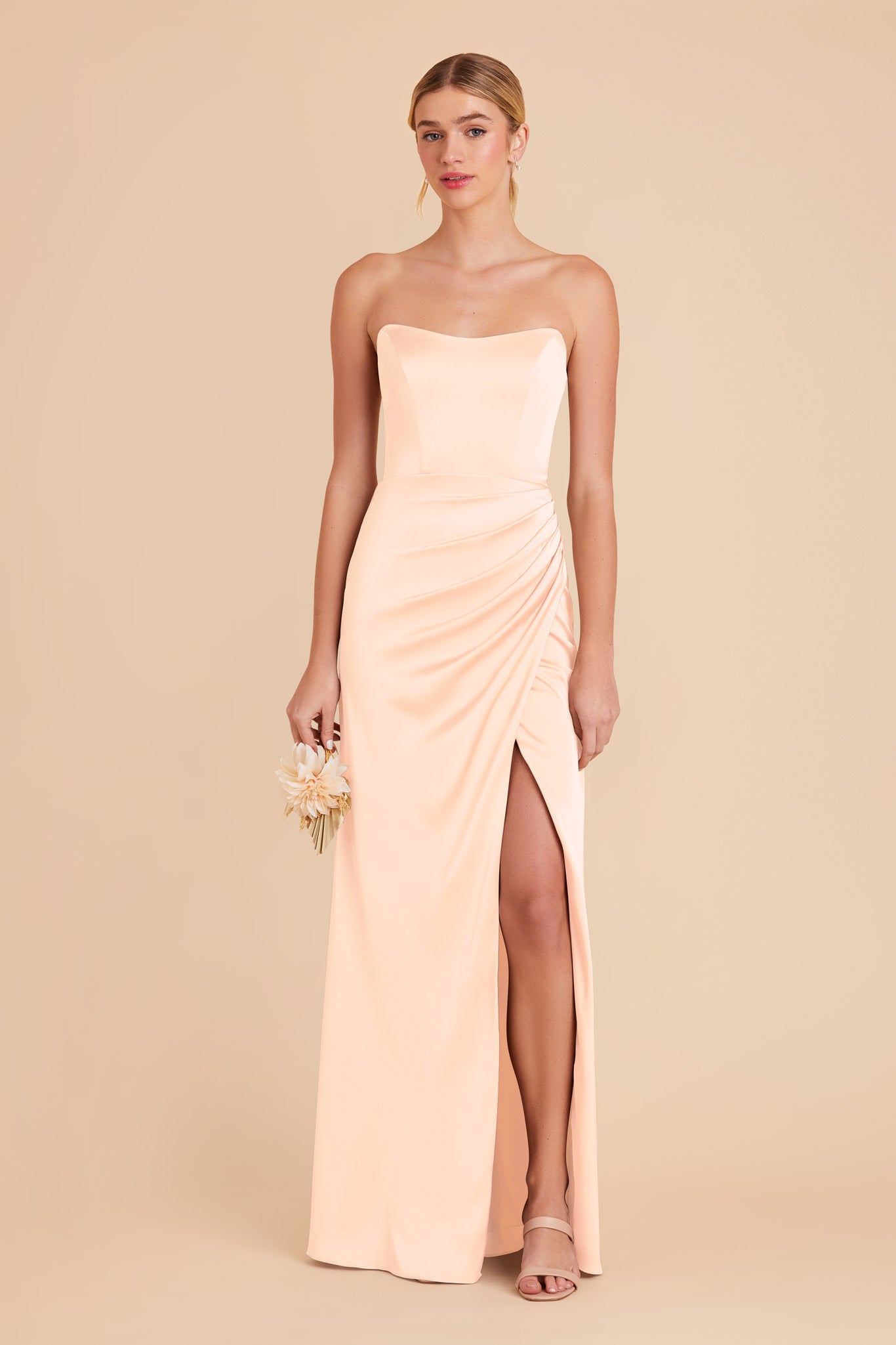 Corset Style Satin Dress with Removable Straps | Anne Matte