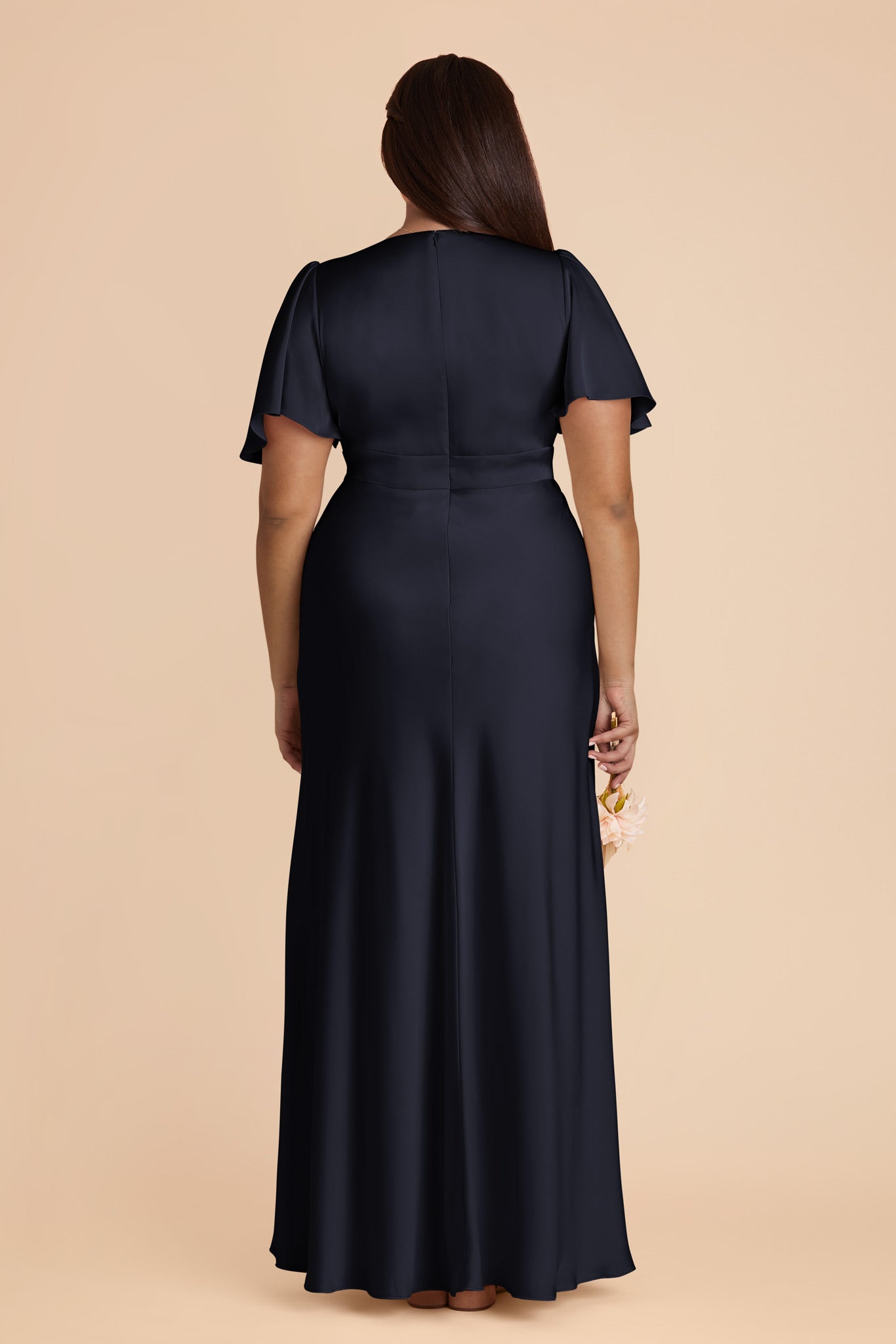 Ethereal A-Line Bridesmaid Dress with High Slit & Flutter Sleeves | Marni